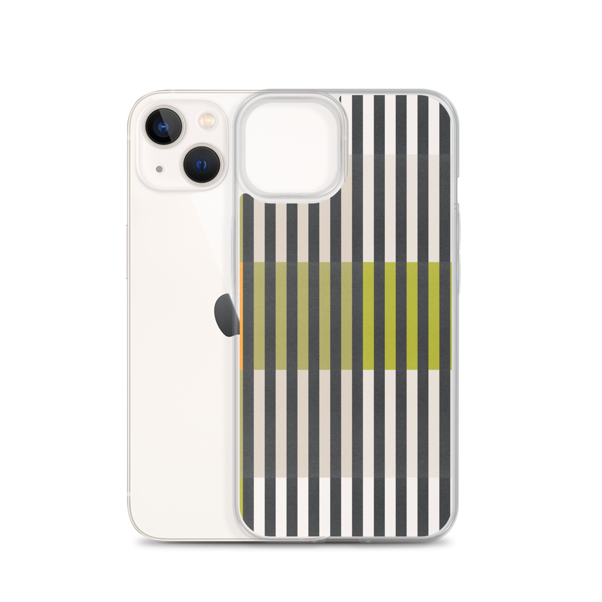 Green Geo lines Clear Case for iPhone® - Image 23