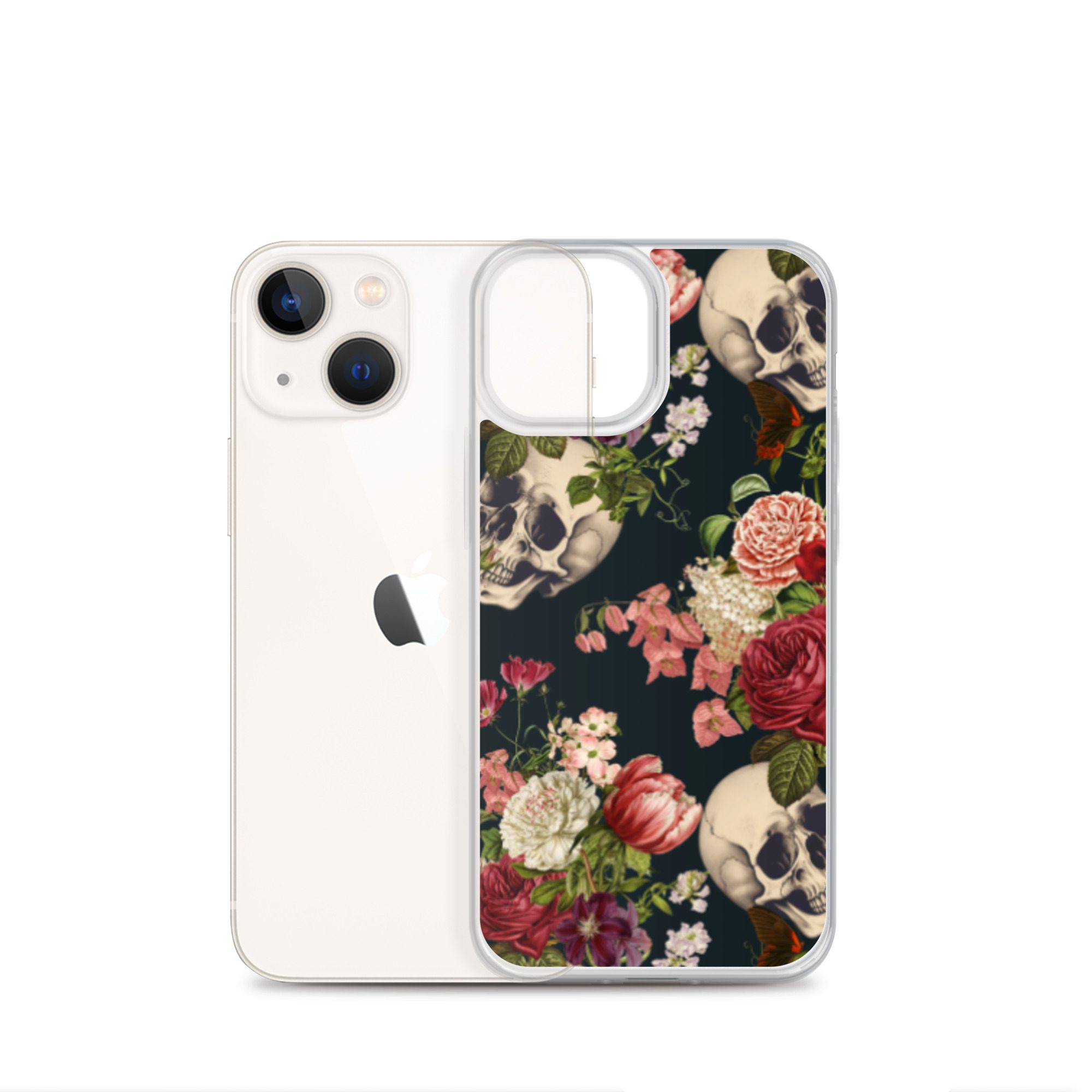 Floral Skulls Clear Case for iPhone® - Image 17