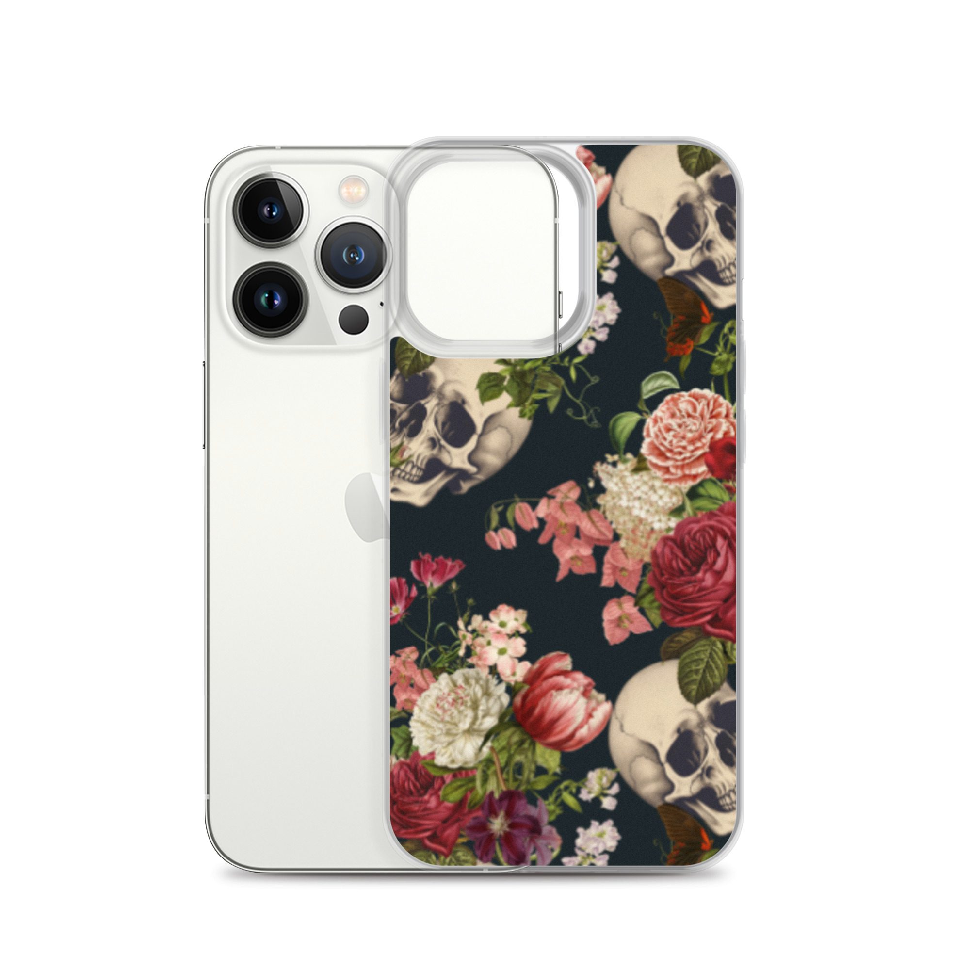 Floral Skulls Clear Case for iPhone® - Image 21