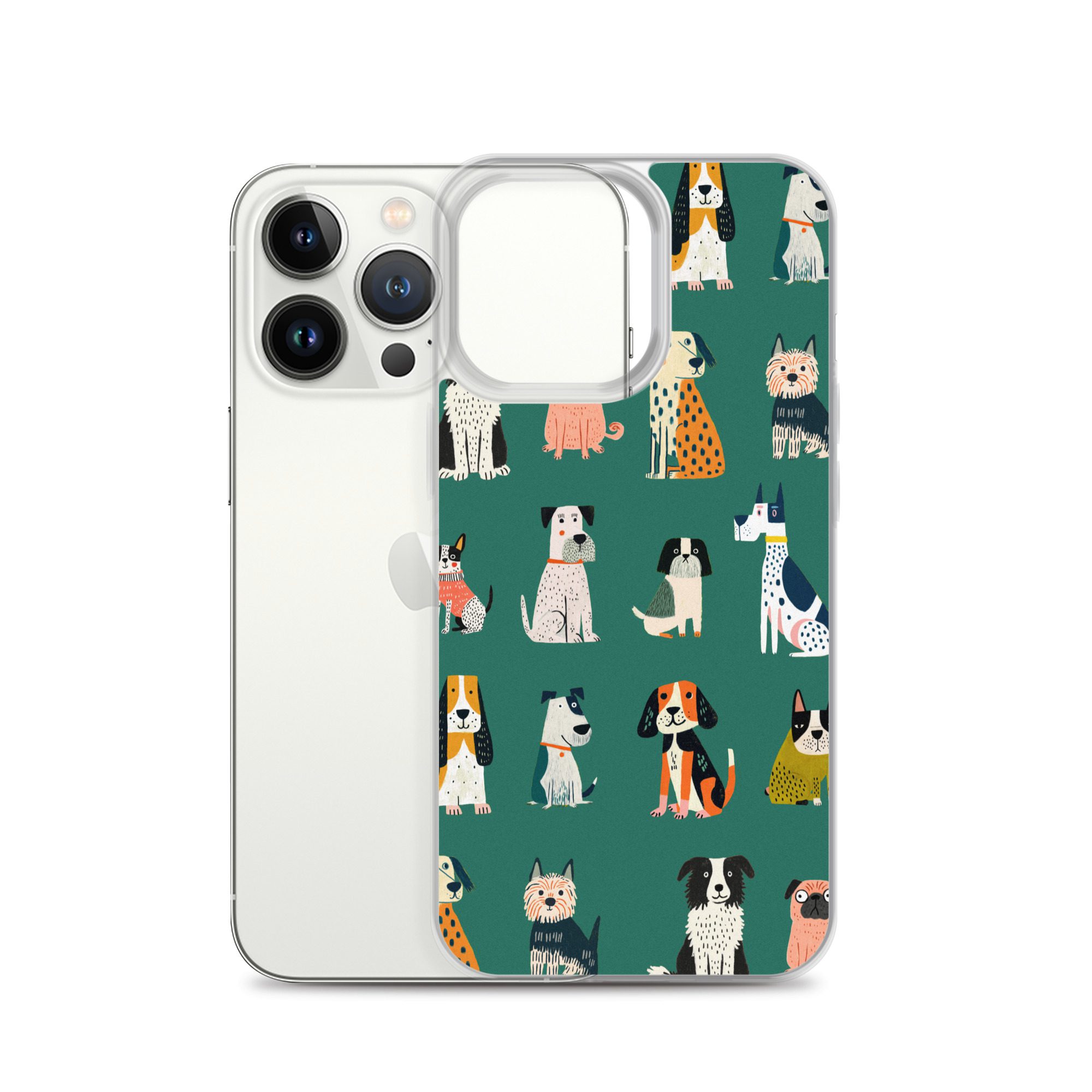 Cute Dogs Pattern Clear Case for iPhone® - Image 21