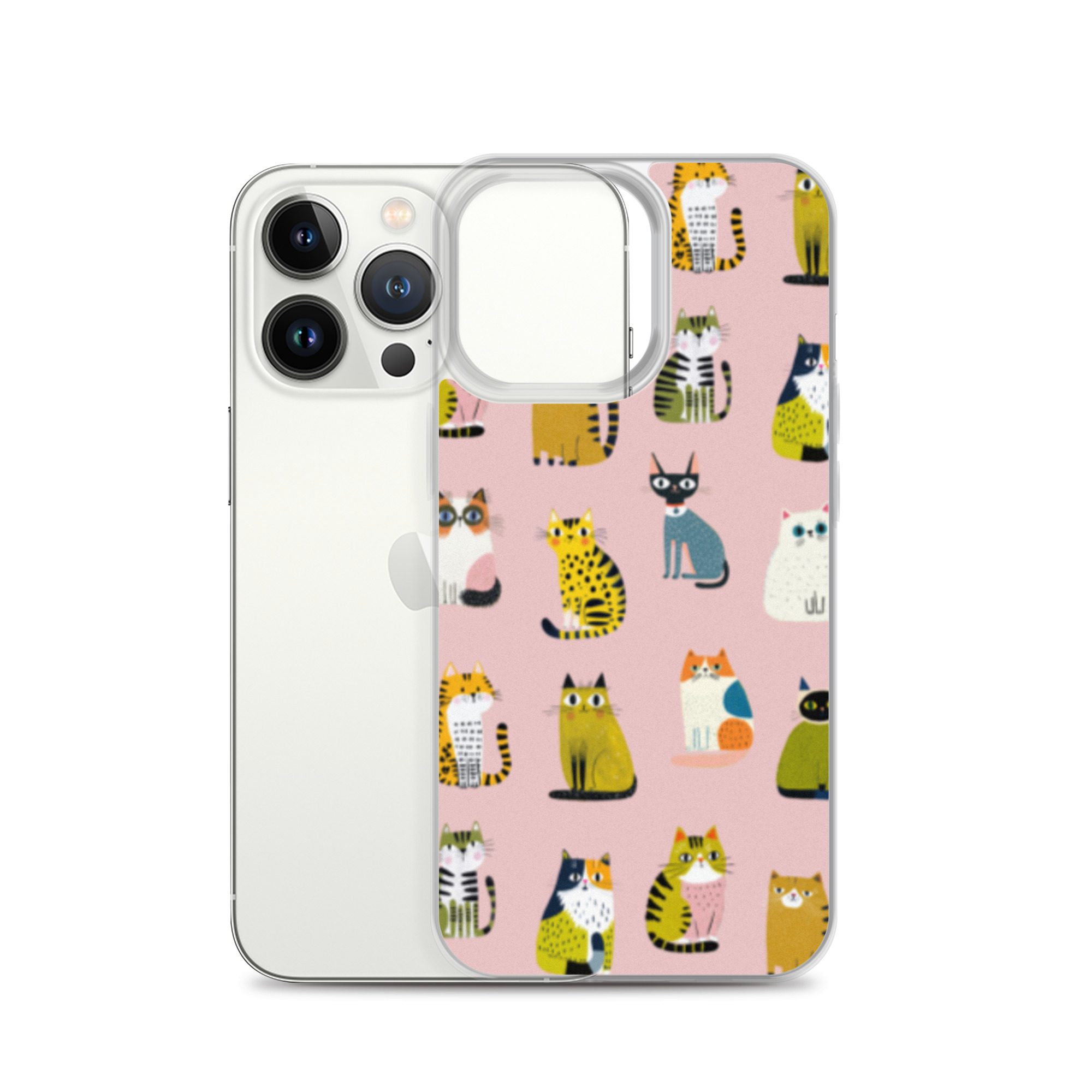 Cute Cats Pattern Clear Case for iPhone® - Image 21