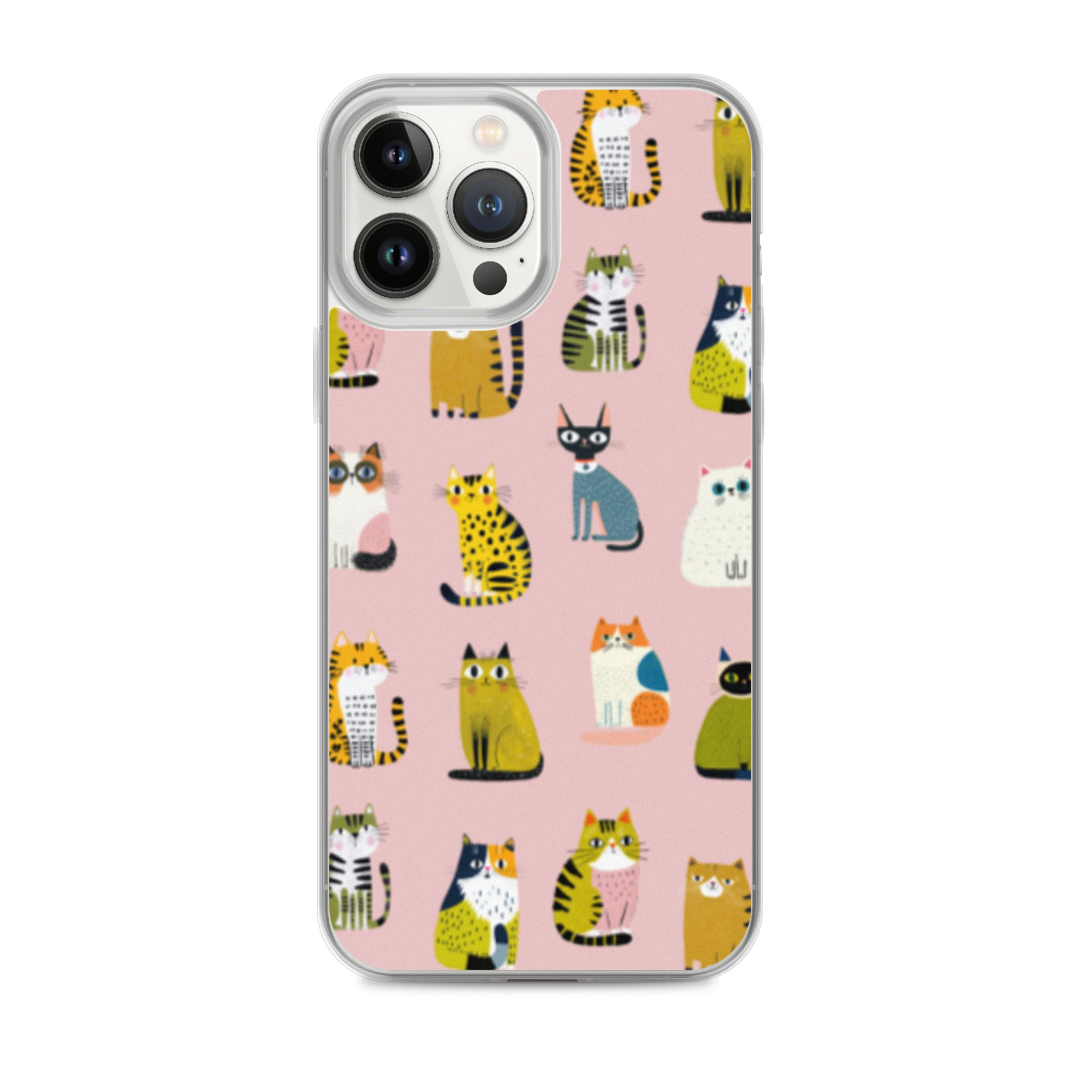 Cute Cats Pattern Clear Case for iPhone® - Image 18