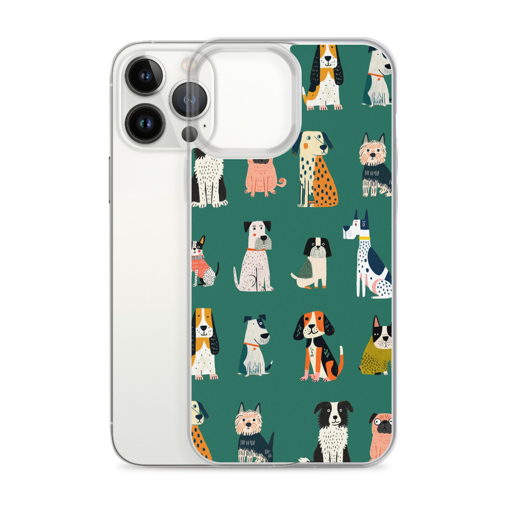 Cute Dogs Pattern Clear Case for iPhone® - Image 19