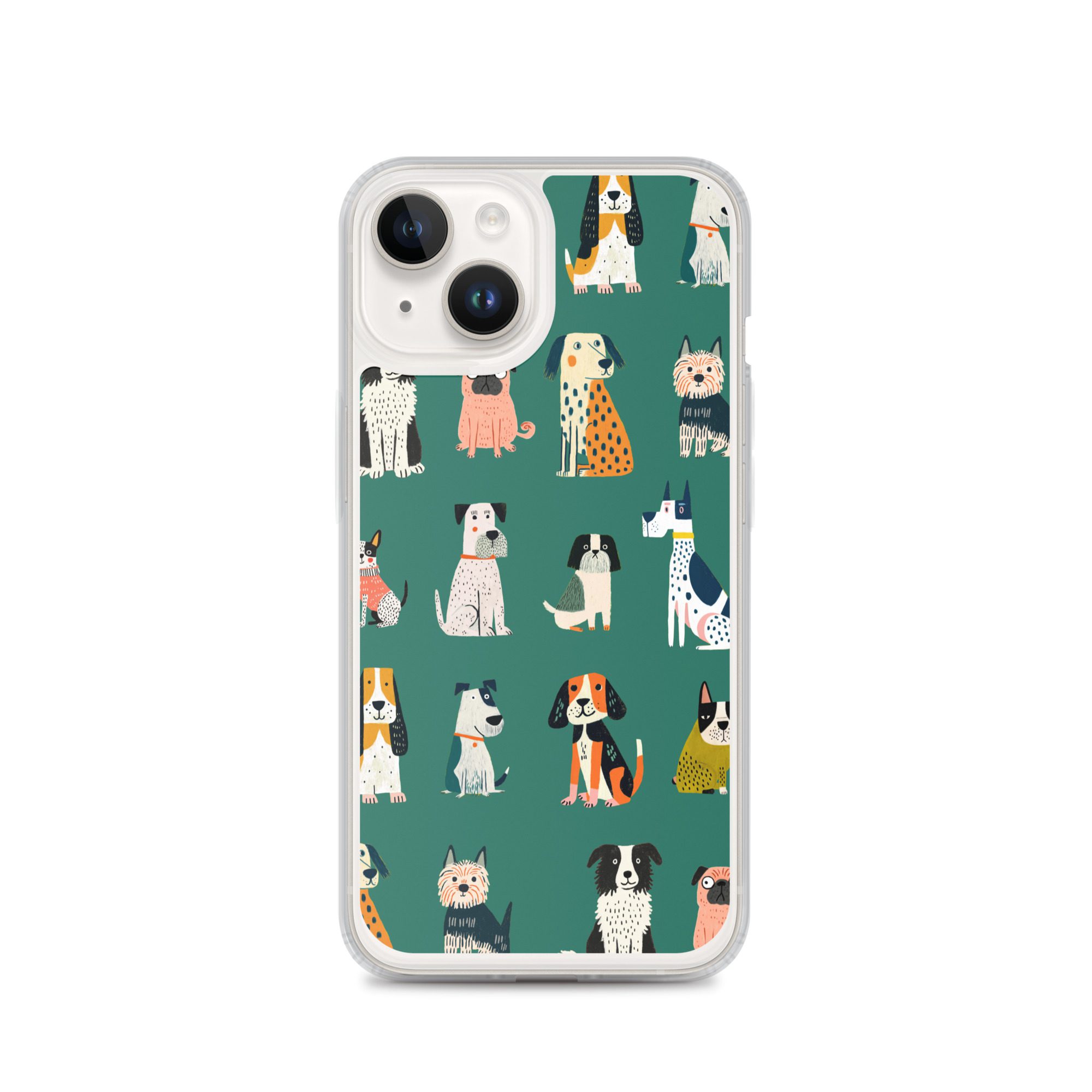 Cute Dogs Pattern Clear Case for iPhone® - Image 30