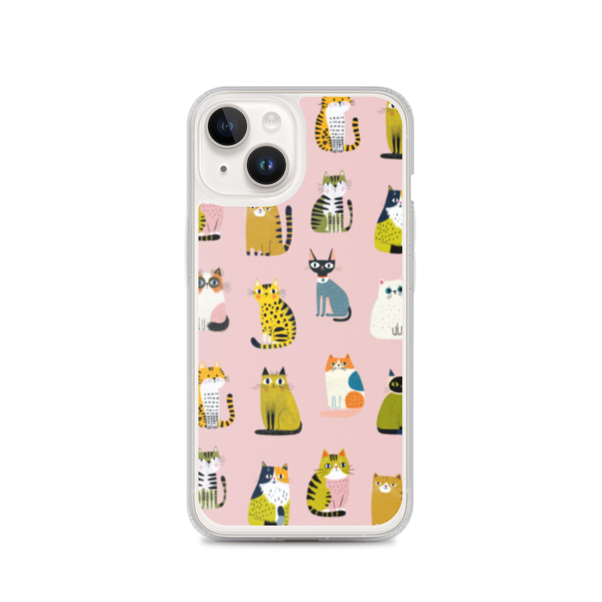 Cute Cats Pattern Clear Case for iPhone® - Image 30
