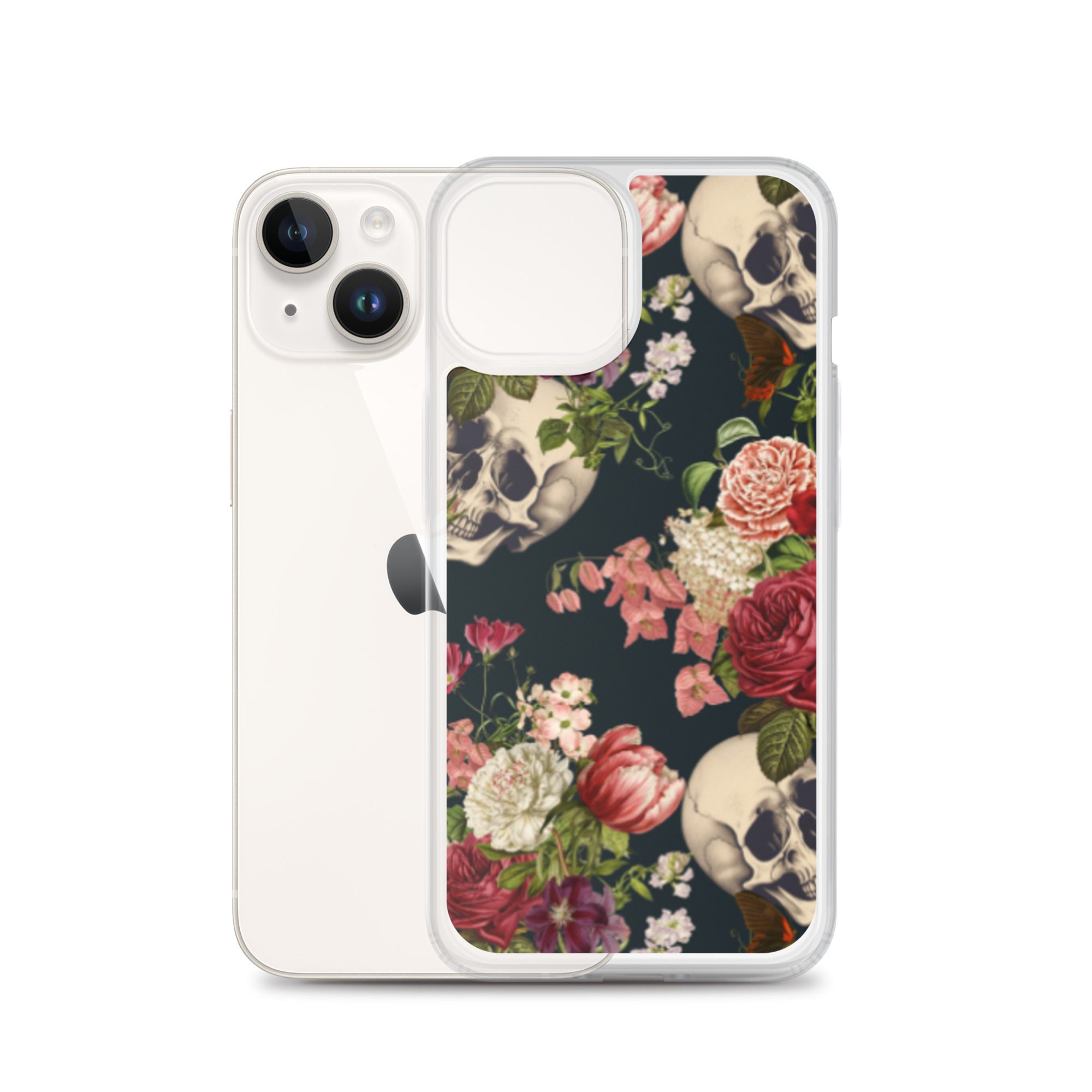 Floral Skulls Clear Case for iPhone® - Image 31