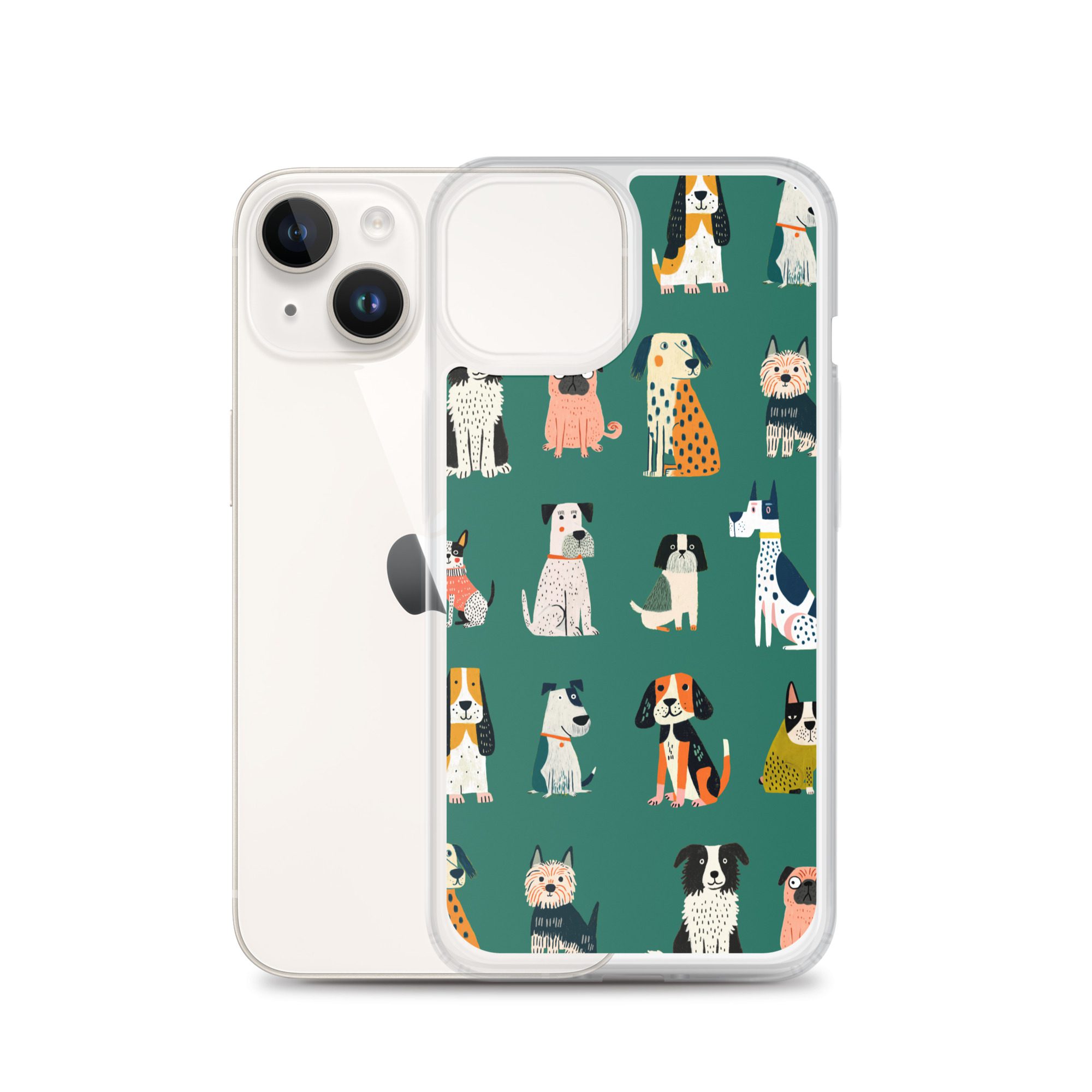 Cute Dogs Pattern Clear Case for iPhone® - Image 31