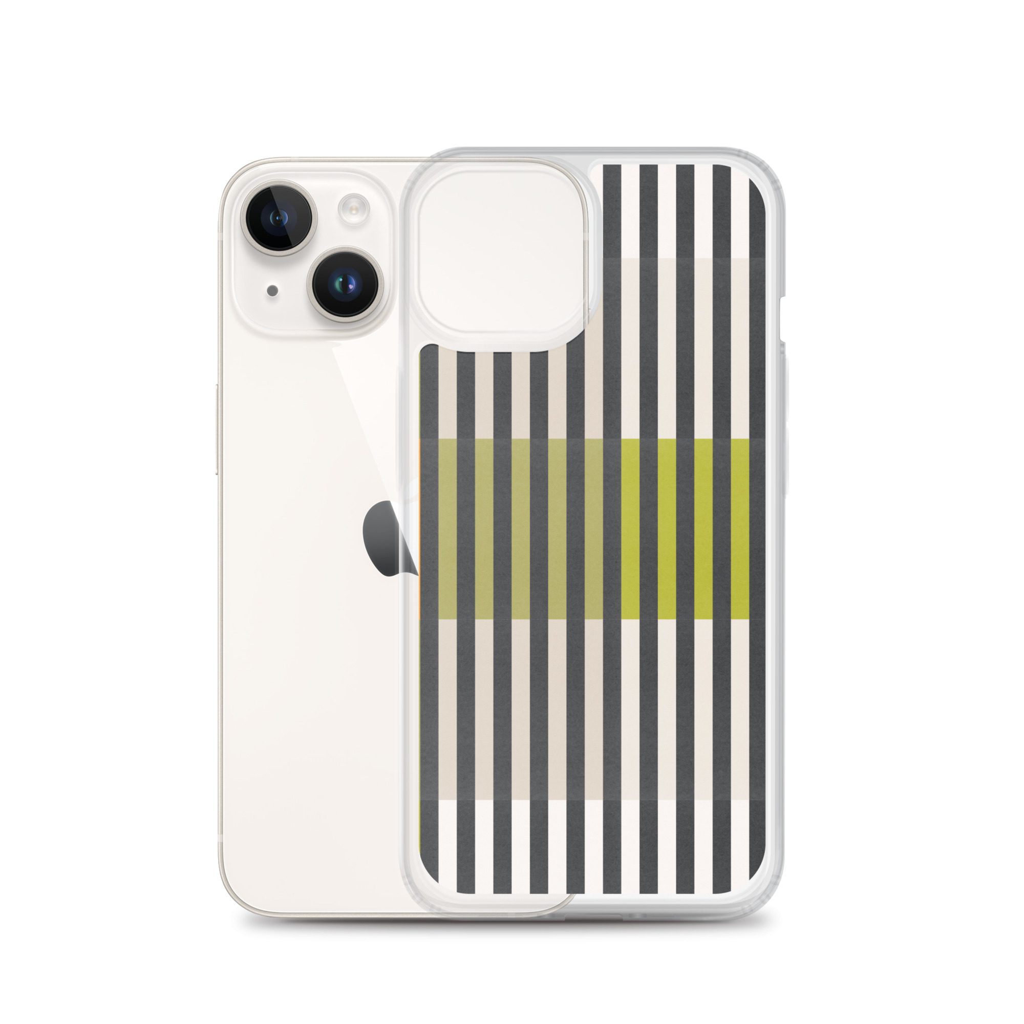 Green Geo lines Clear Case for iPhone® - Image 31