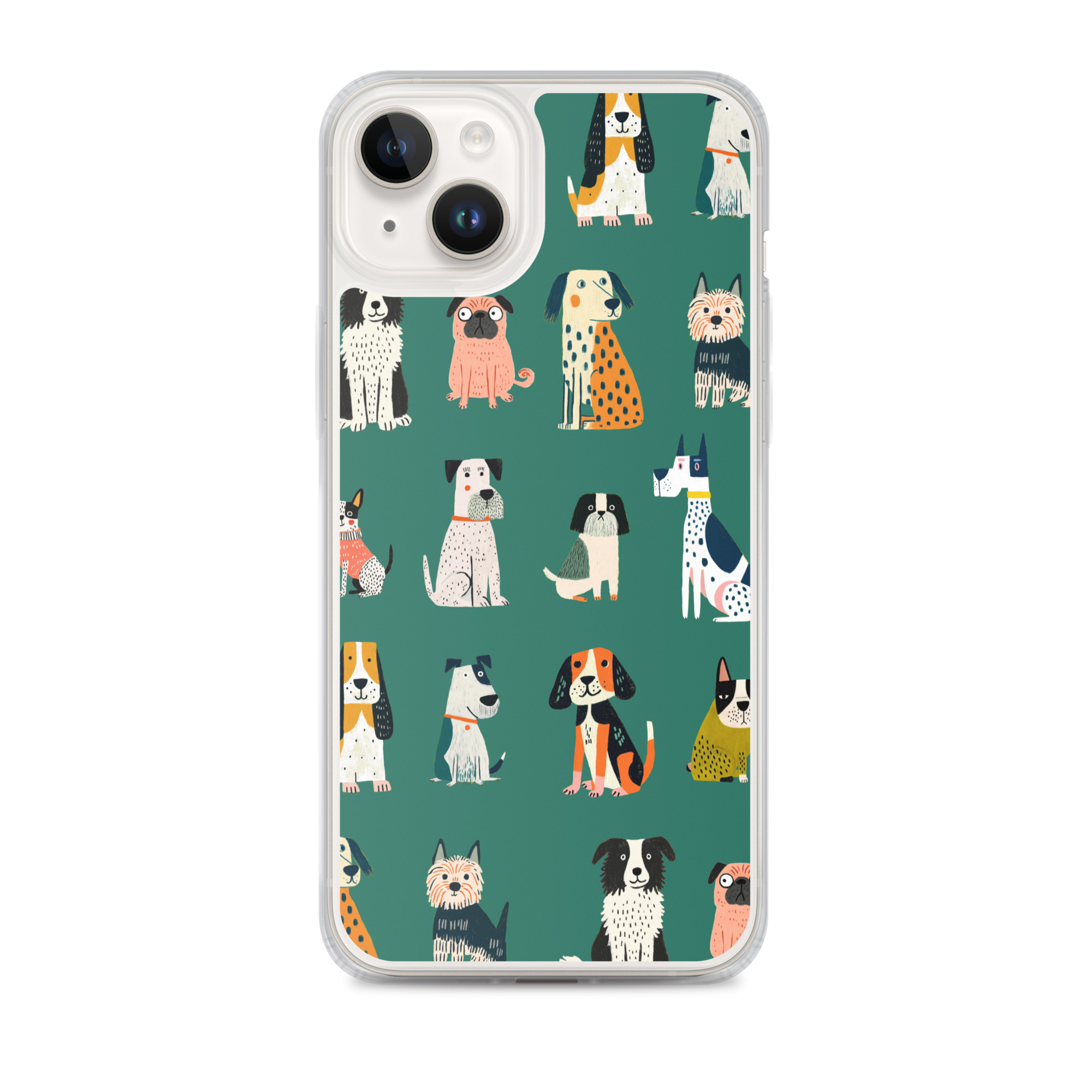 Cute Dogs Pattern Clear Case for iPhone® - Image 24