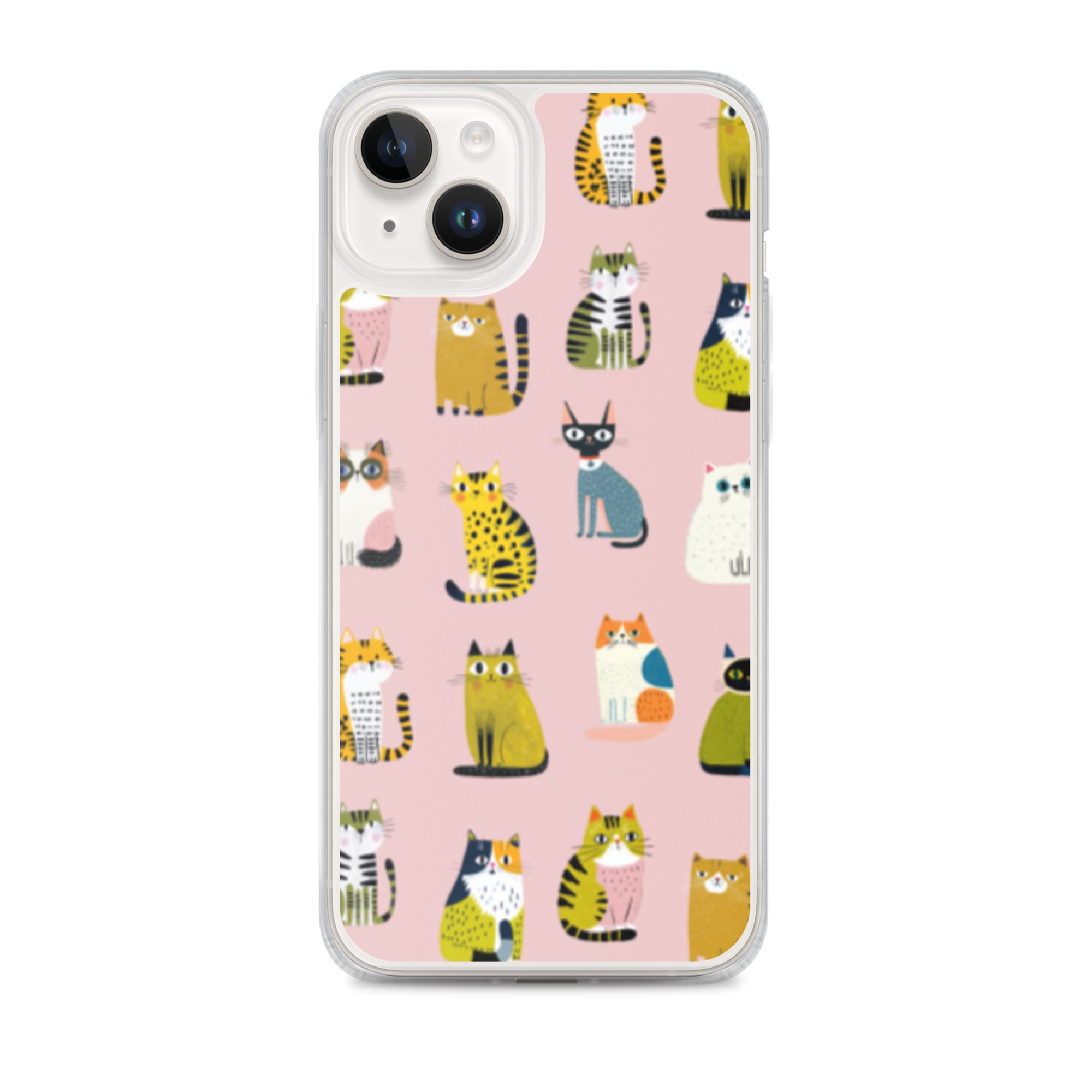 Cute Cats Pattern Clear Case for iPhone® - Image 24