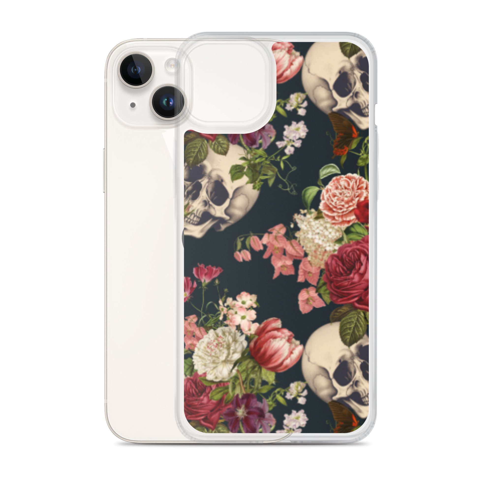 Floral Skulls Clear Case for iPhone® - Image 25