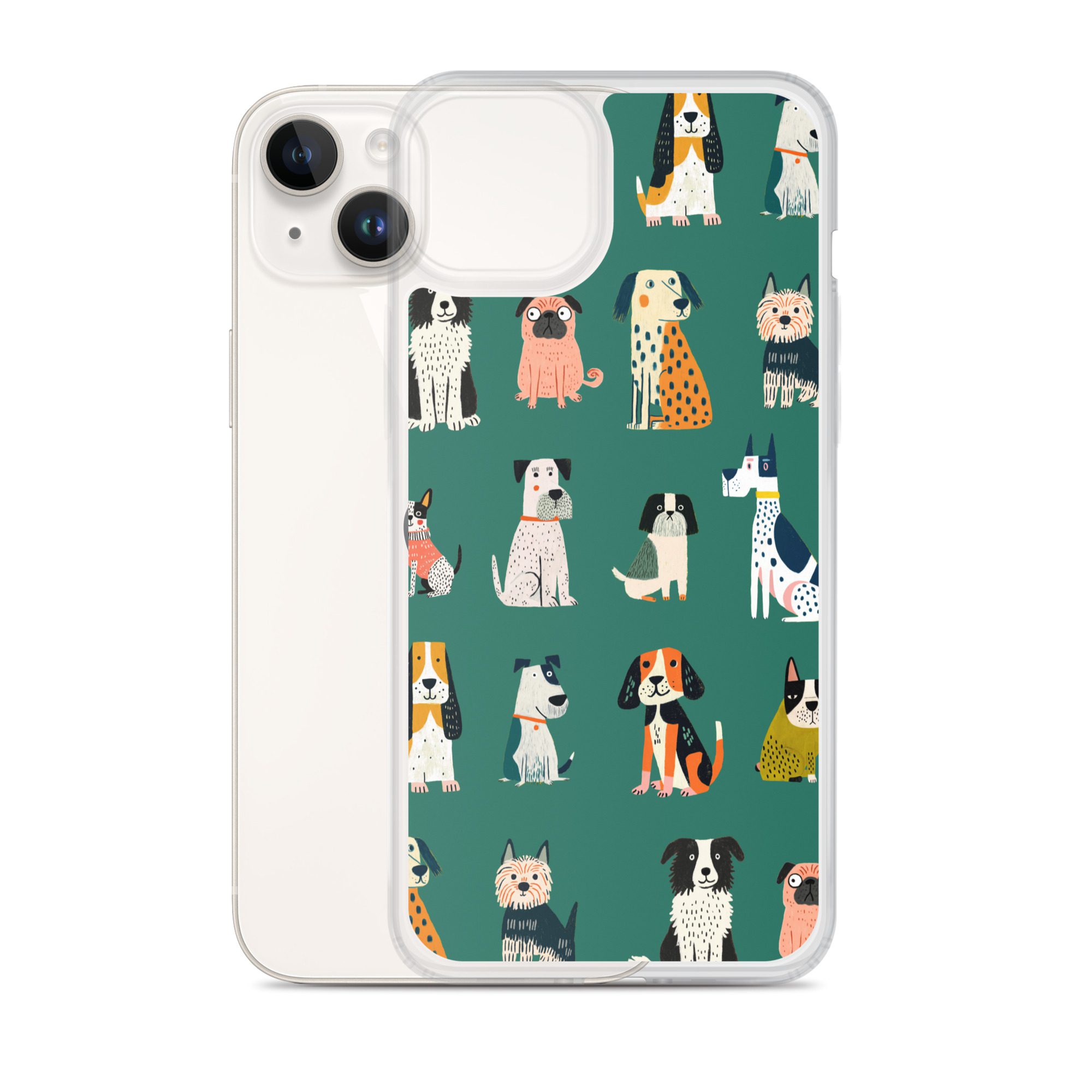 Cute Dogs Pattern Clear Case for iPhone® - Image 25