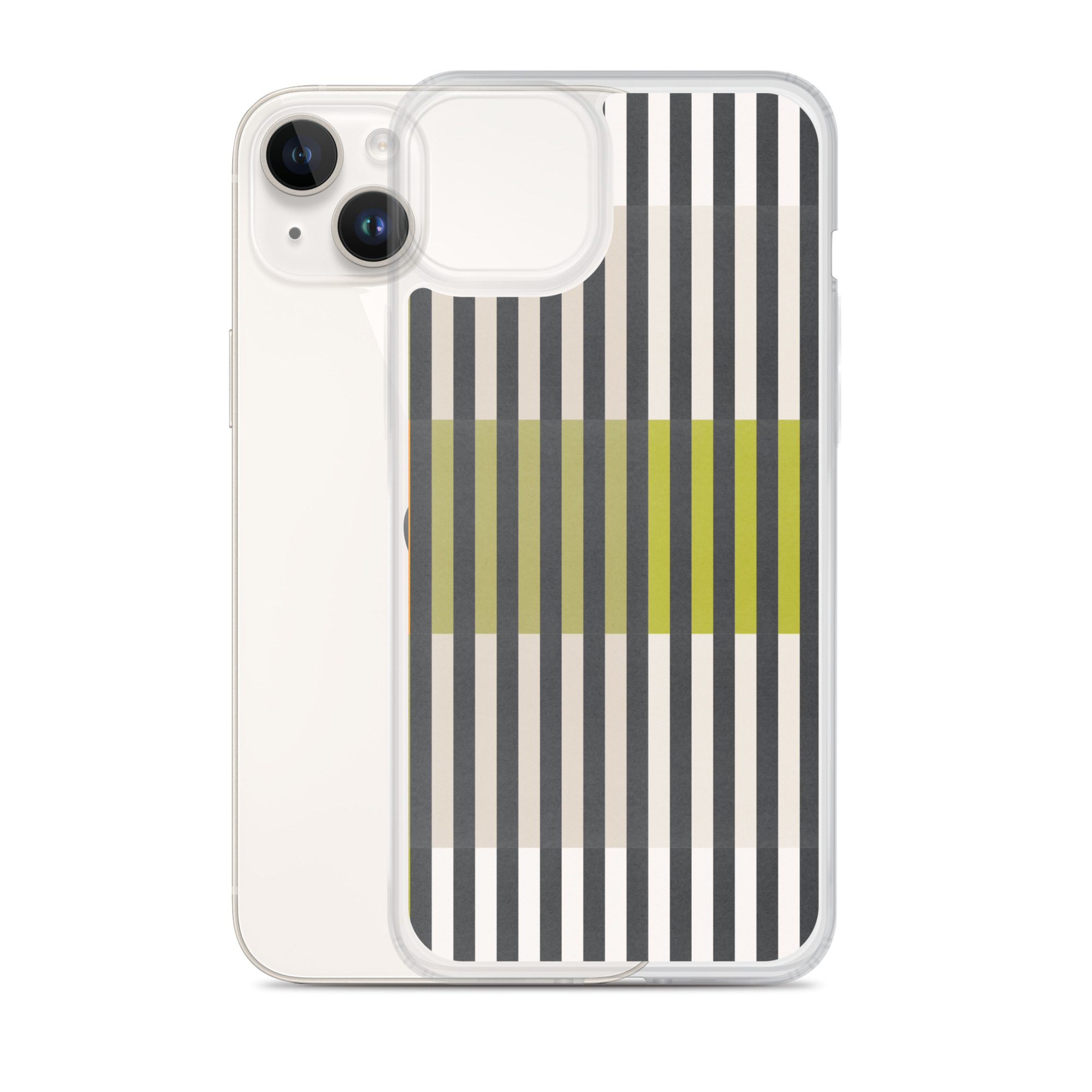 Green Geo lines Clear Case for iPhone® - Image 25