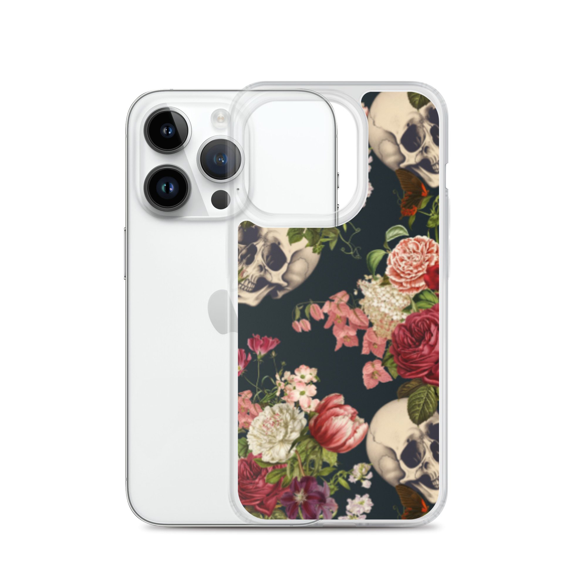 Floral Skulls Clear Case for iPhone® - Image 29