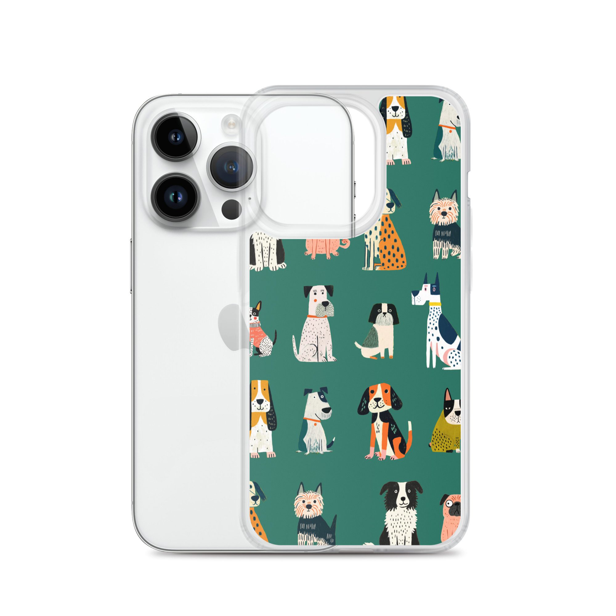 Cute Dogs Pattern Clear Case for iPhone® - Image 29