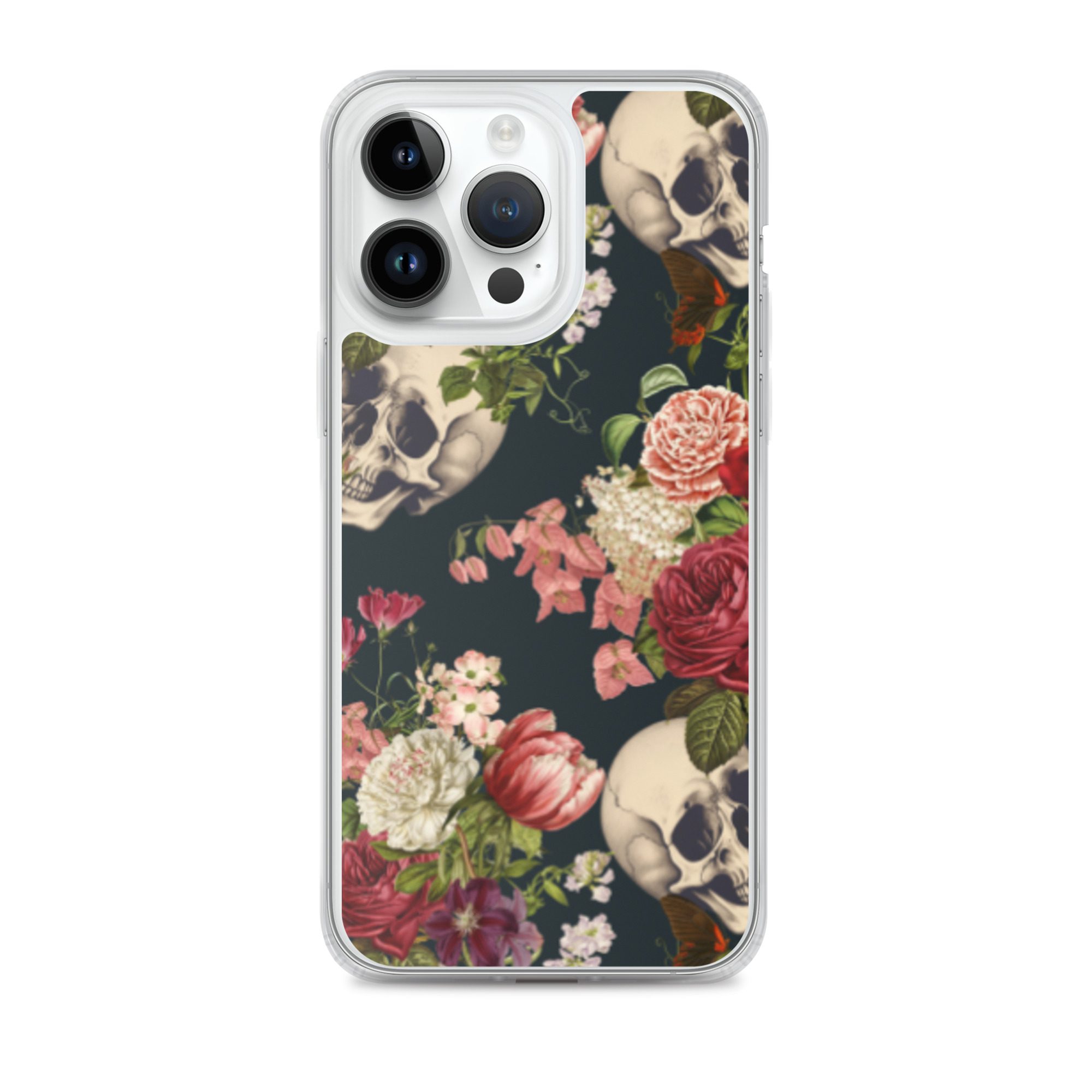 Floral Skulls Clear Case for iPhone® - Image 26