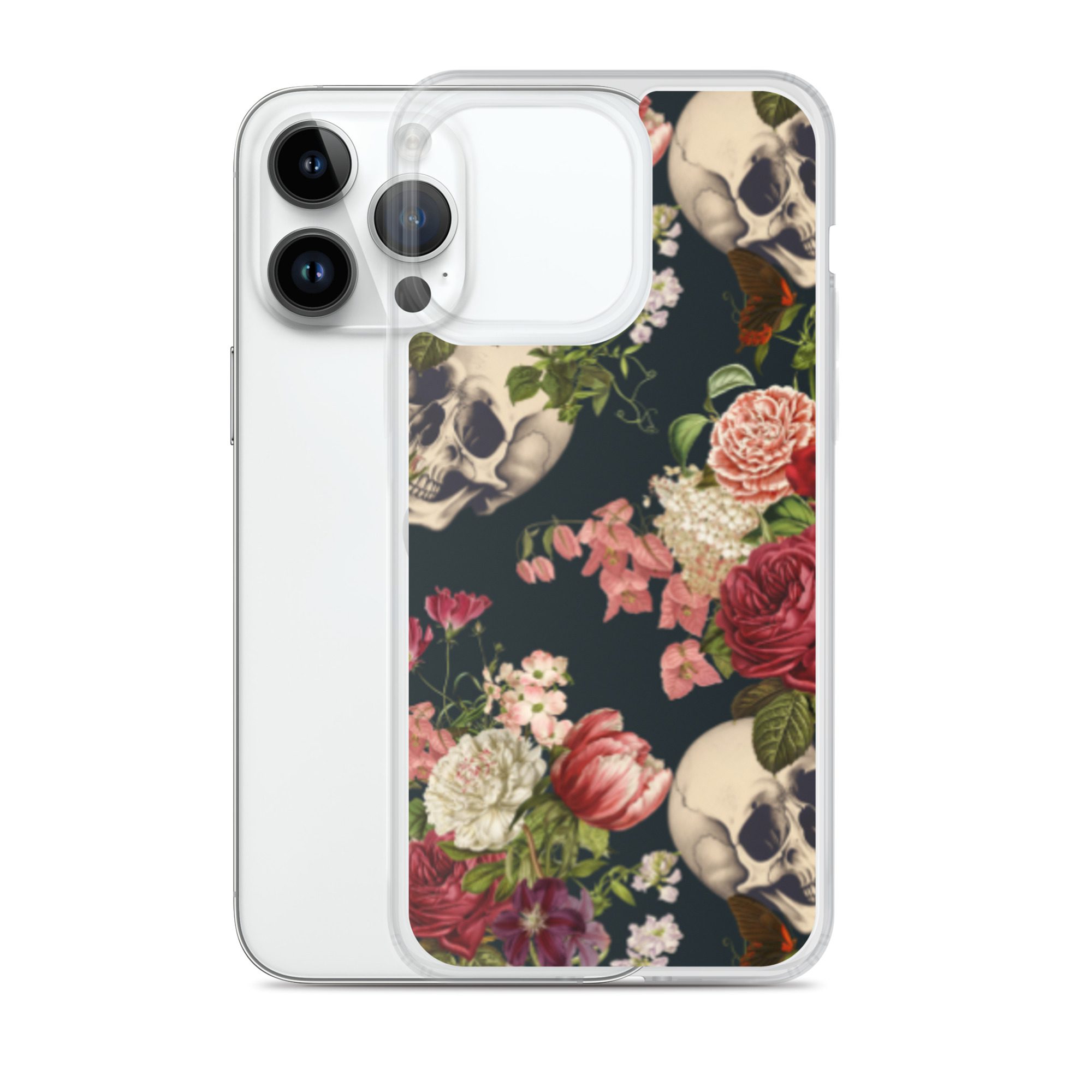 Floral Skulls Clear Case for iPhone® - Image 27