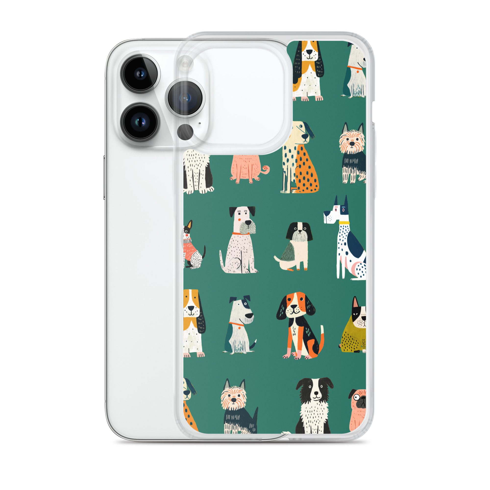 Cute Dogs Pattern Clear Case for iPhone® - Image 27