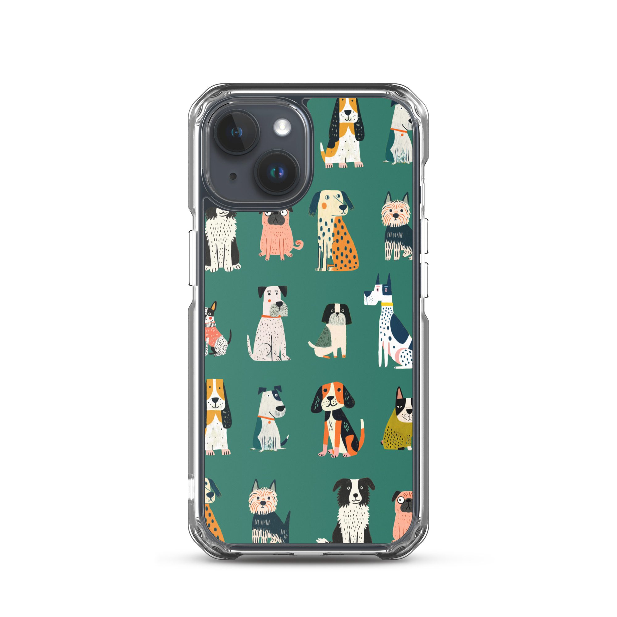 Cute Dogs Pattern Clear Case for iPhone® - Image 38