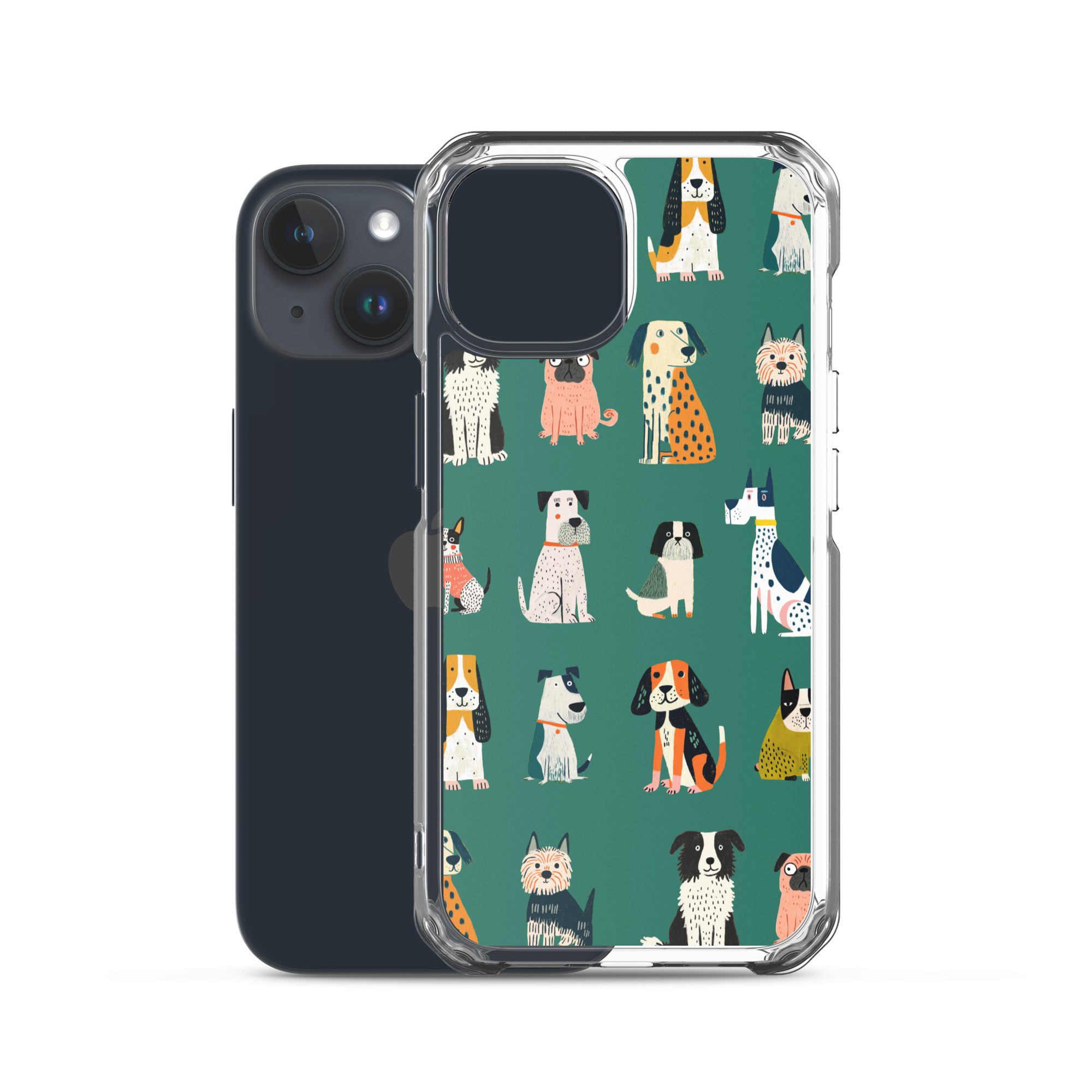 Cute Dogs Pattern Clear Case for iPhone® - Image 39