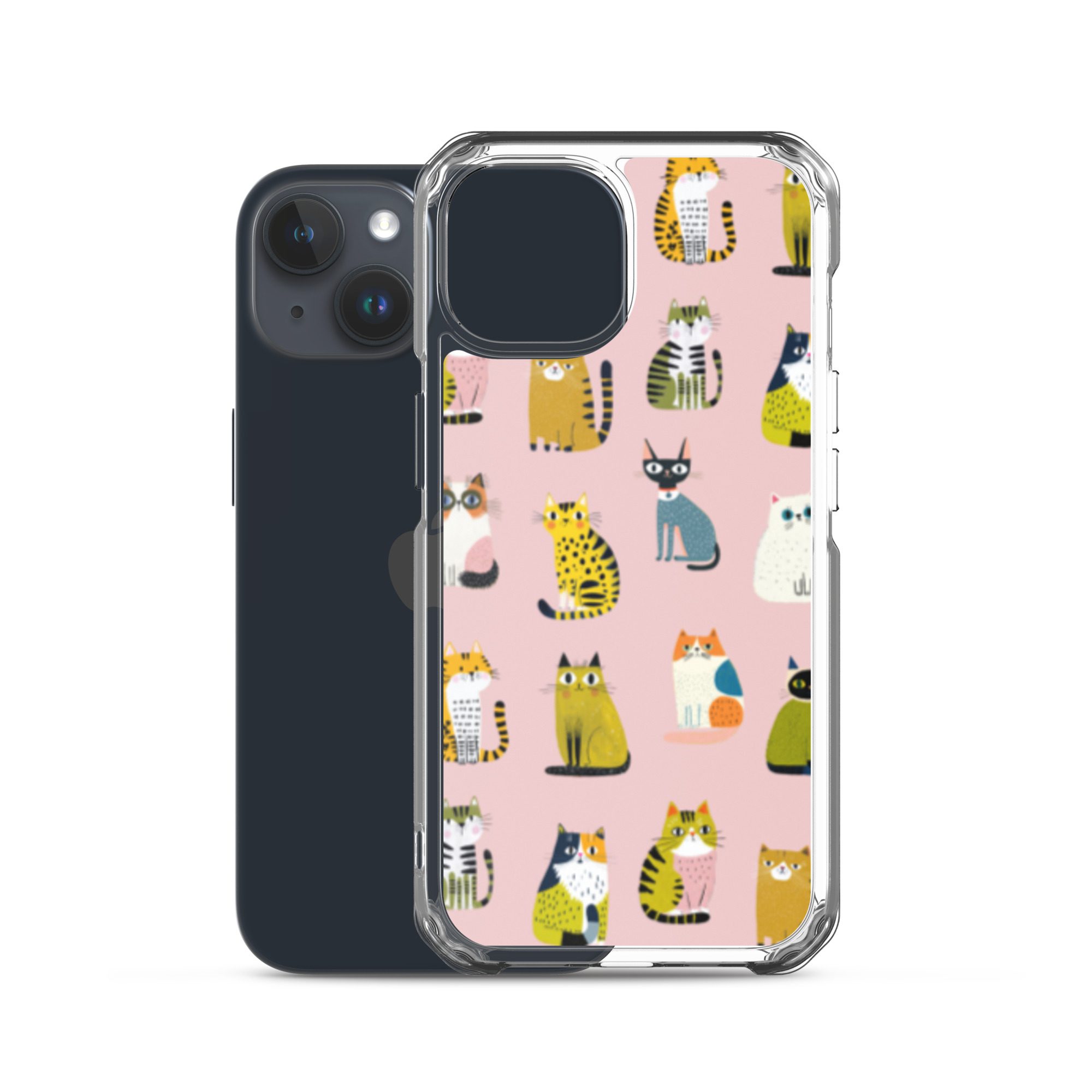 Cute Cats Pattern Clear Case for iPhone® - Image 39
