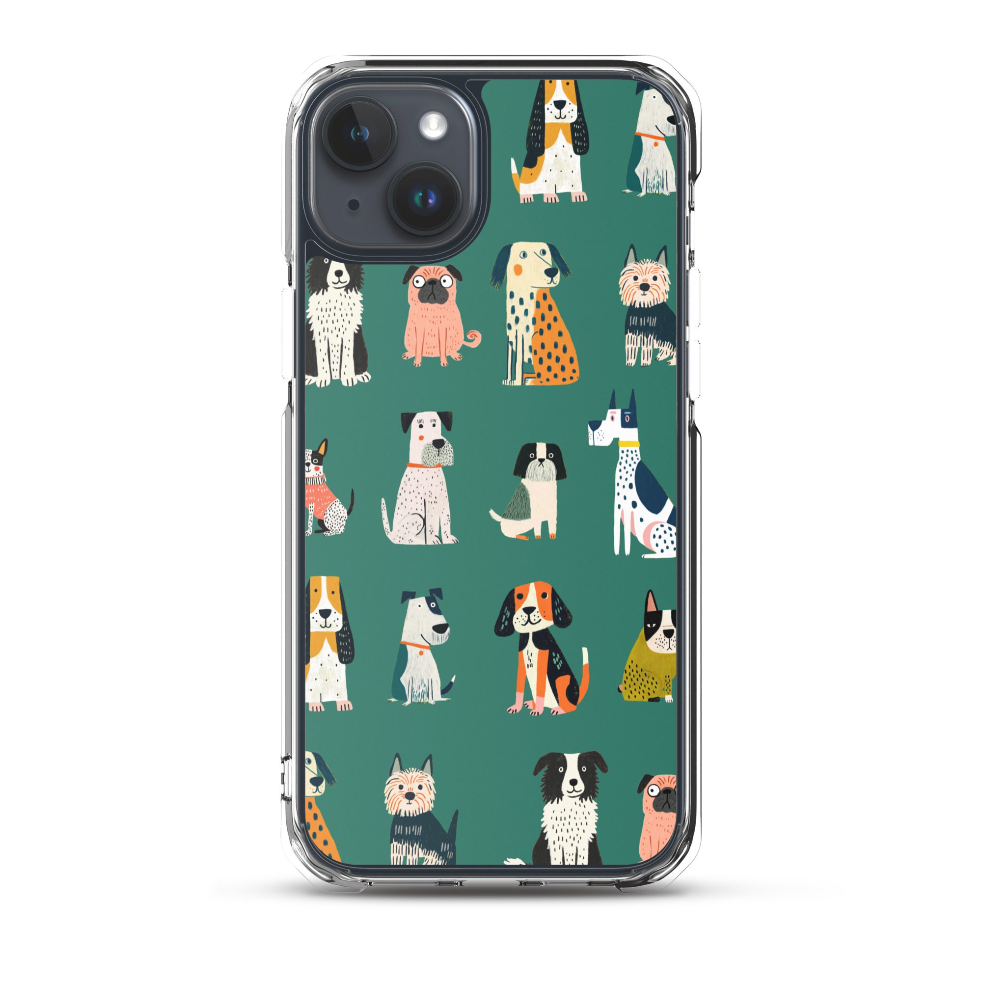 Cute Dogs Pattern Clear Case for iPhone® - Image 32