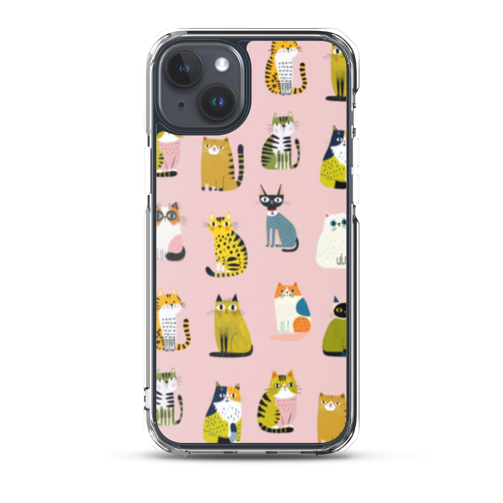 Cute Cats Pattern Clear Case for iPhone® - Image 32