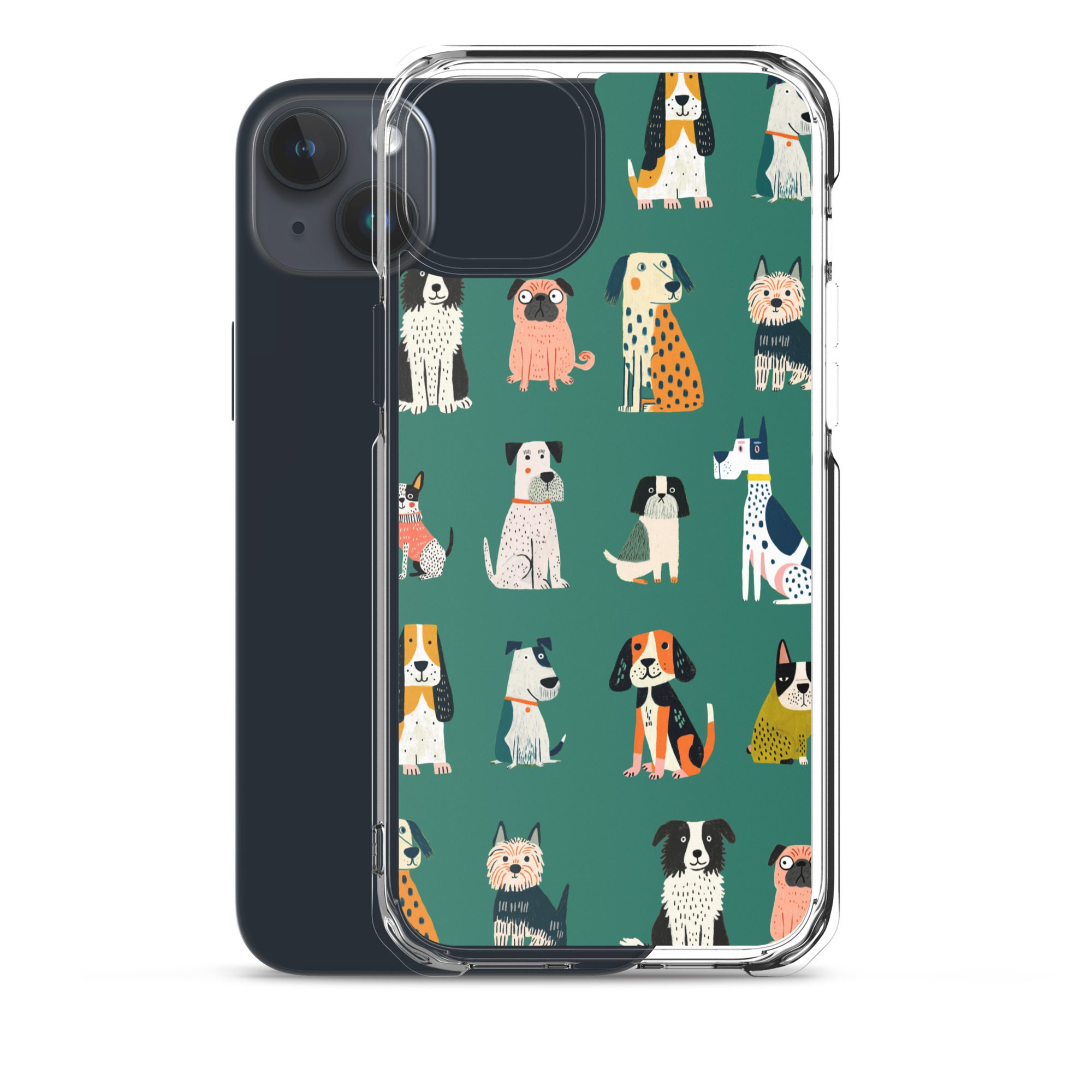 Cute Dogs Pattern Clear Case for iPhone® - Image 33