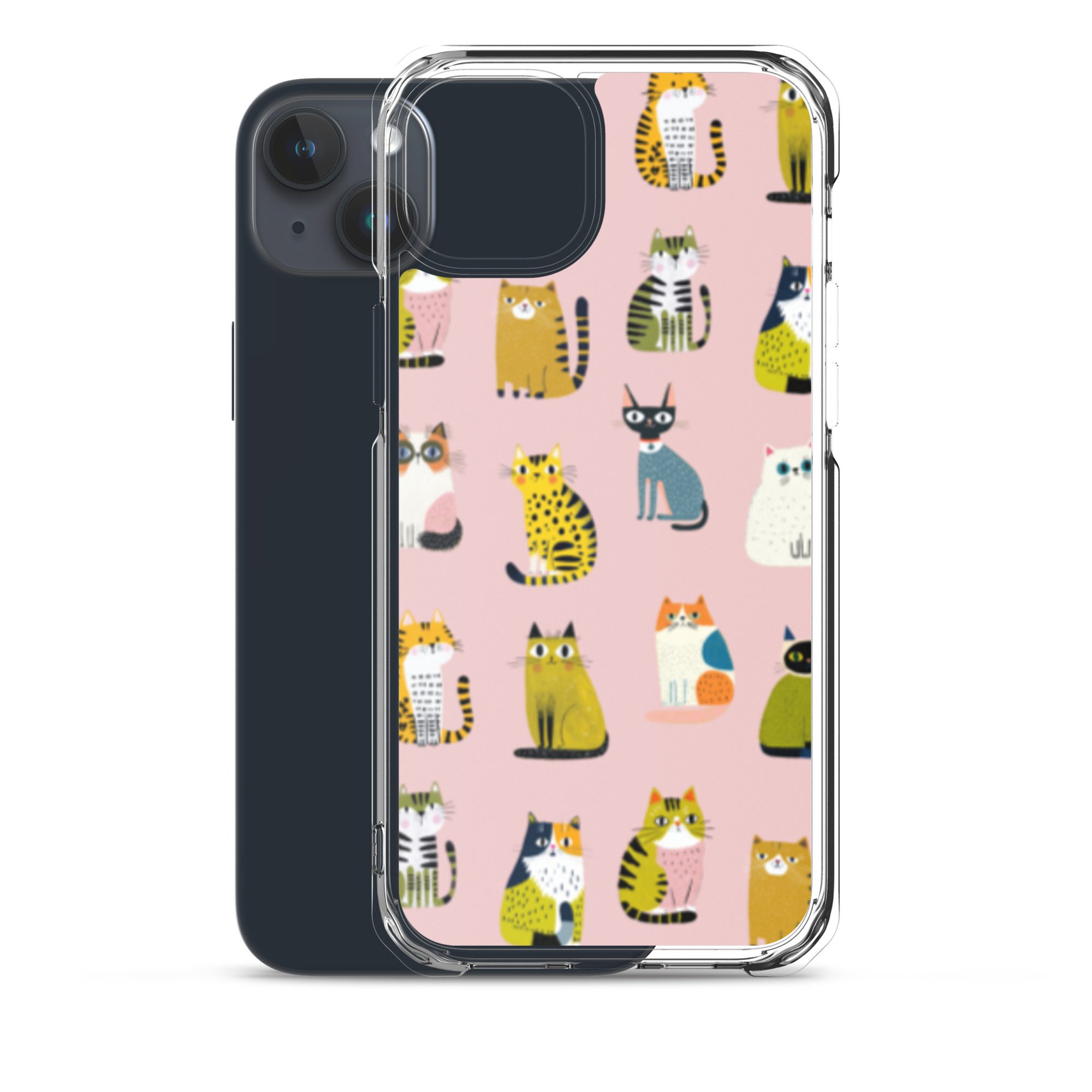 Cute Cats Pattern Clear Case for iPhone® - Image 33