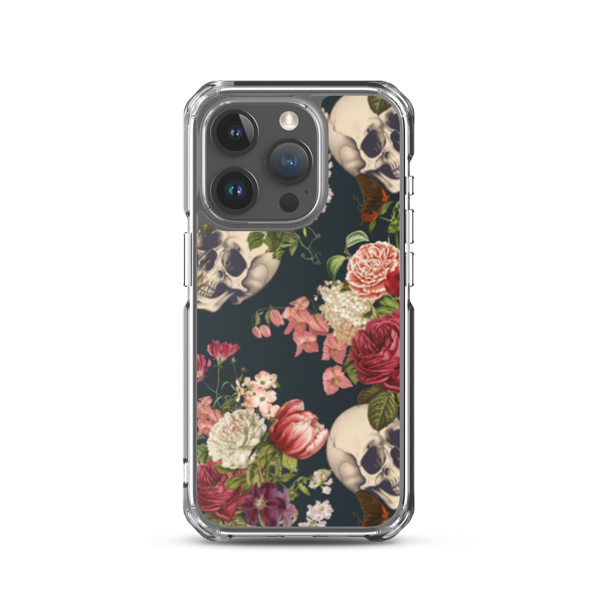 Floral Skulls Clear Case for iPhone® - Image 36