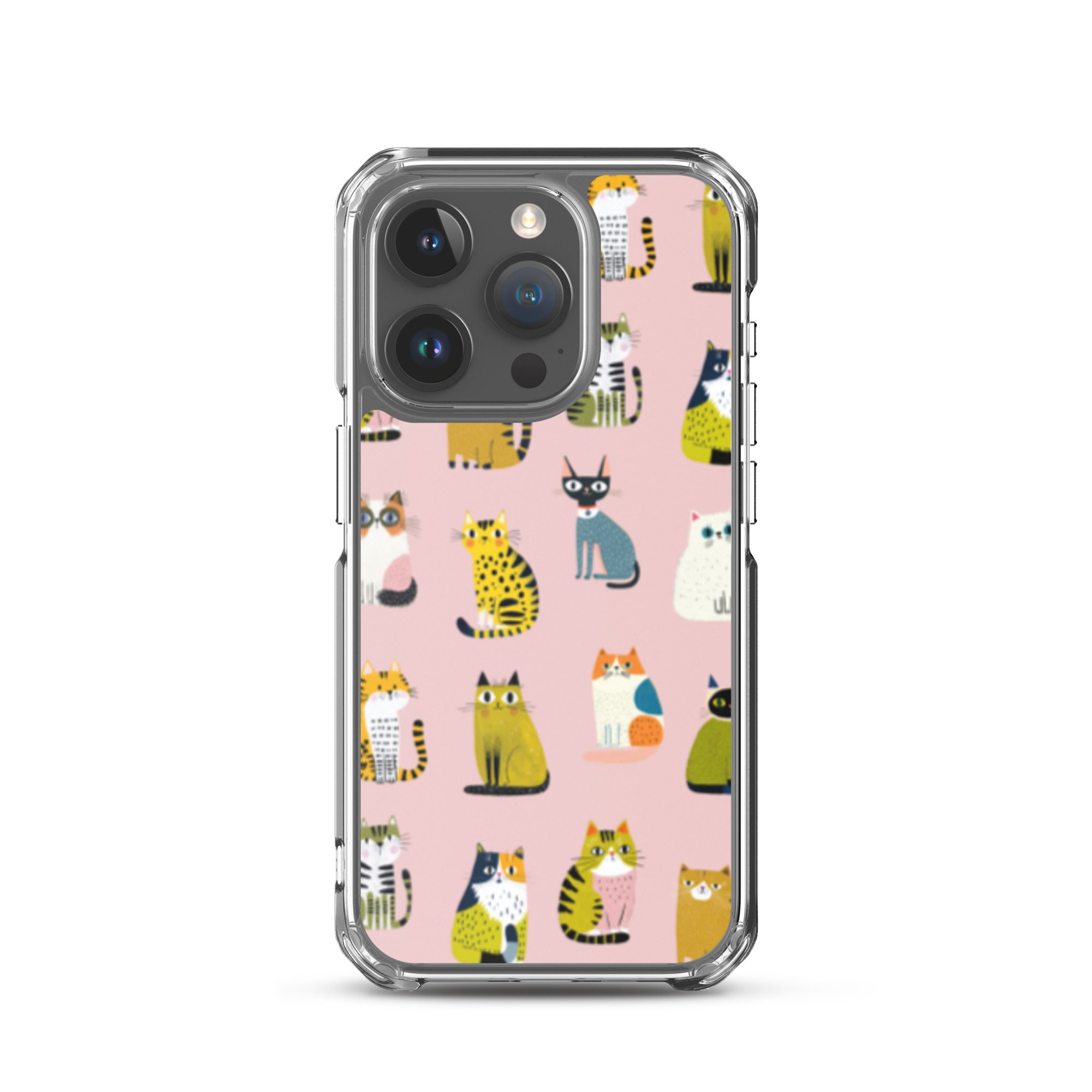 Cute Cats Pattern Clear Case for iPhone® - Image 36