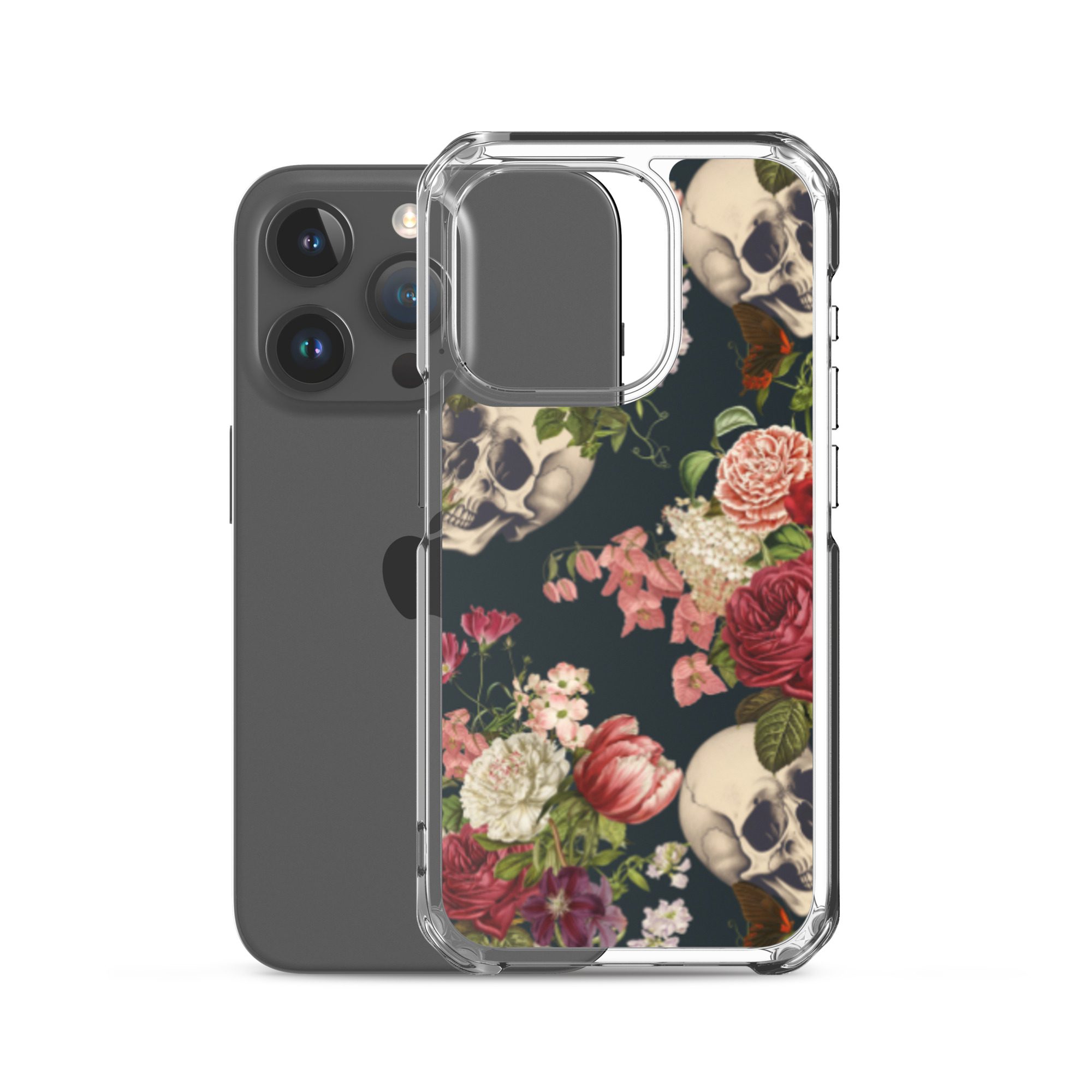 Floral Skulls Clear Case for iPhone® - Image 37