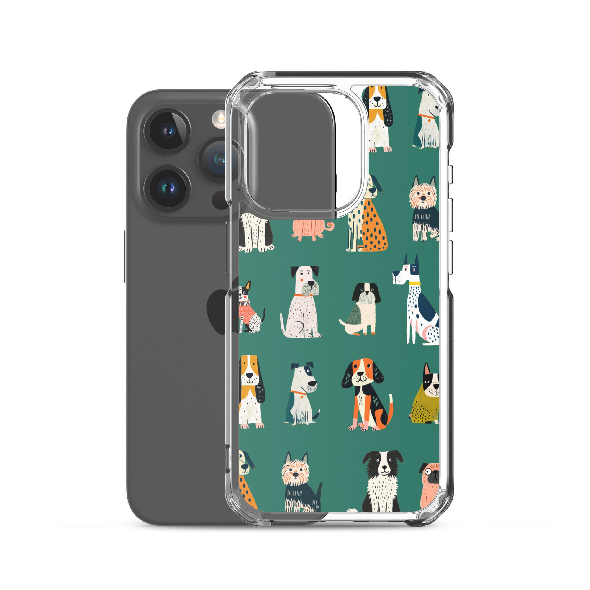 Cute Dogs Pattern Clear Case for iPhone® - Image 37