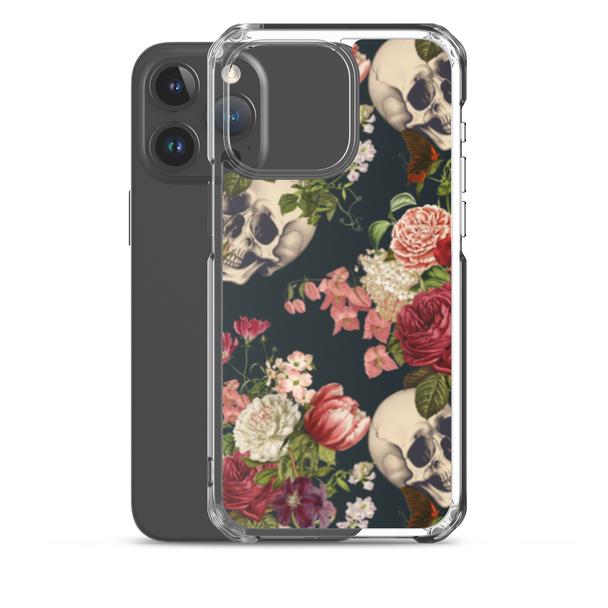Floral Skulls Clear Case for iPhone® - Image 35