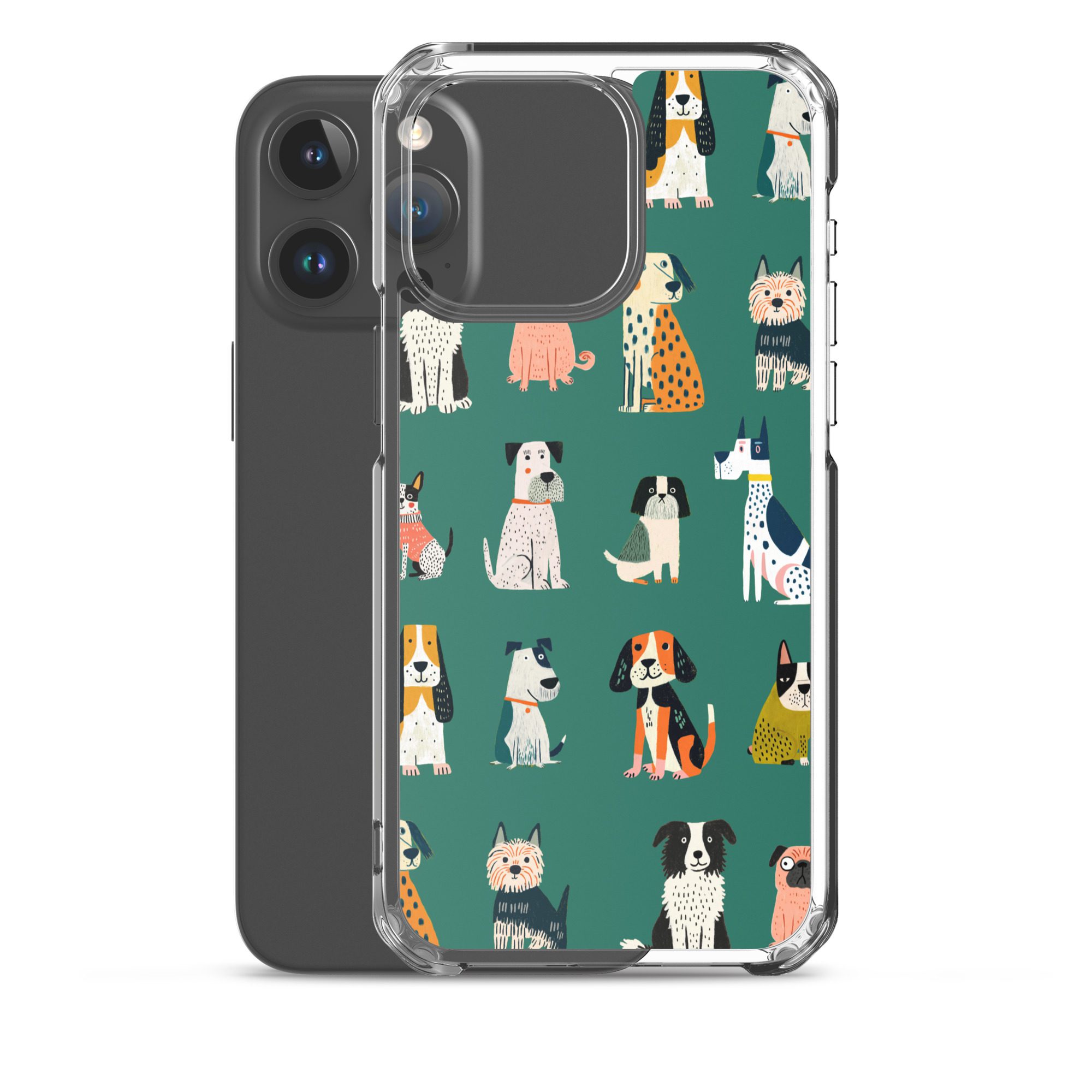 Cute Dogs Pattern Clear Case for iPhone® - Image 35