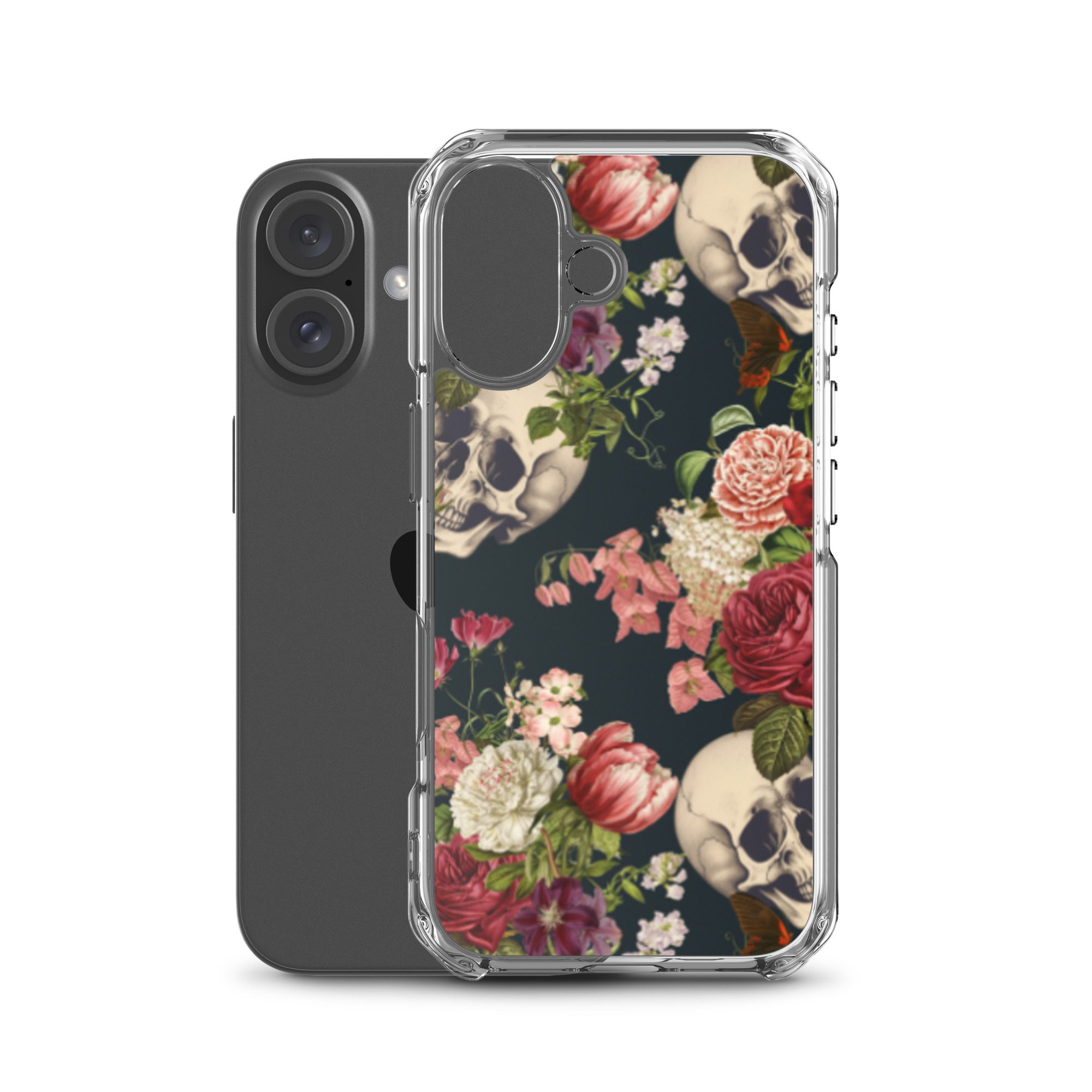 Floral Skulls Clear Case for iPhone® - Image 47