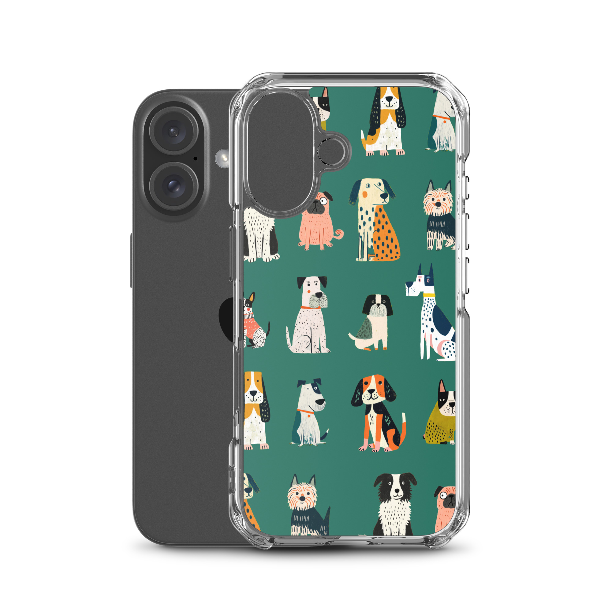 Cute Dogs Pattern Clear Case for iPhone® - Image 47