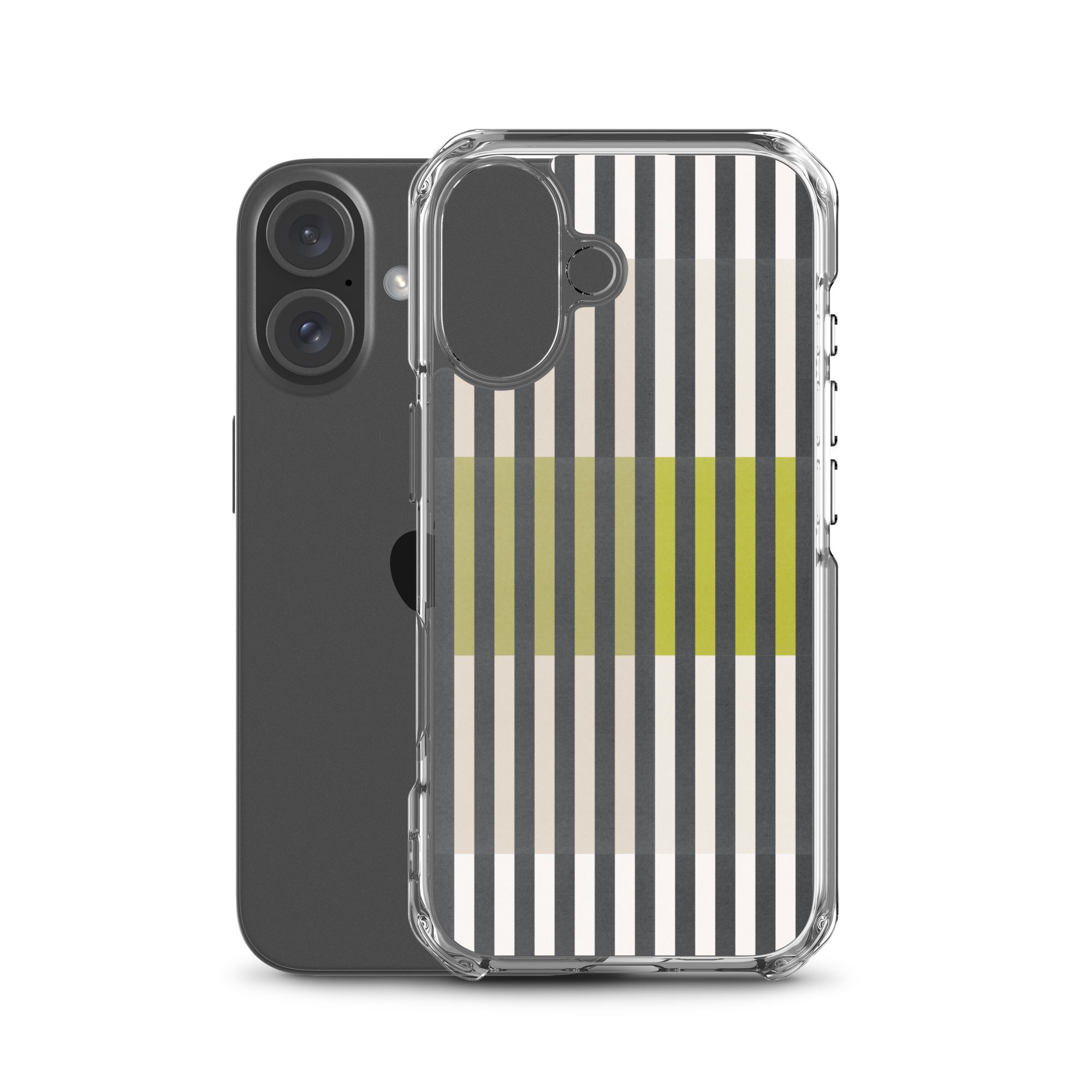 Green Geo lines Clear Case for iPhone® - Image 47