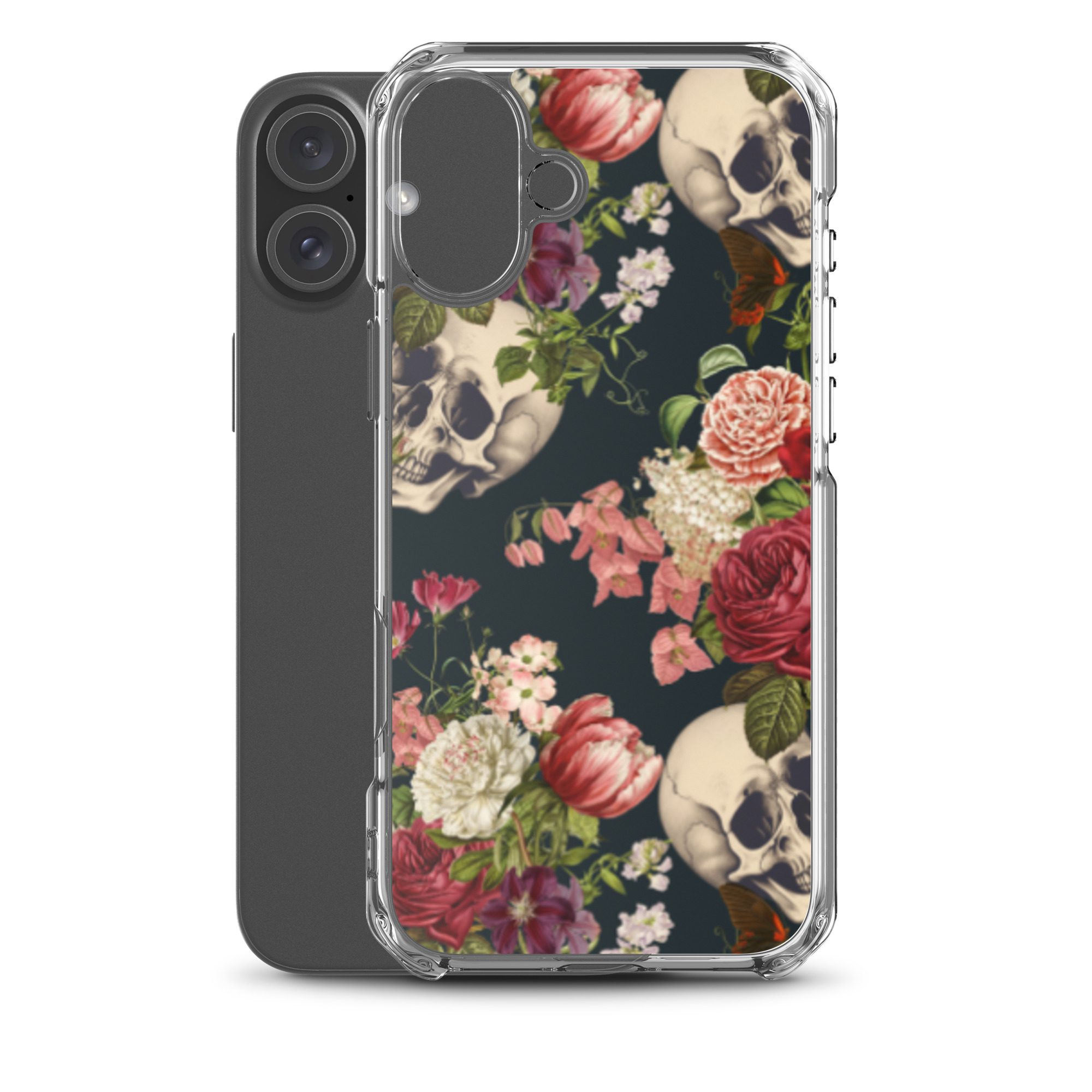 Floral Skulls Clear Case for iPhone® - Image 41