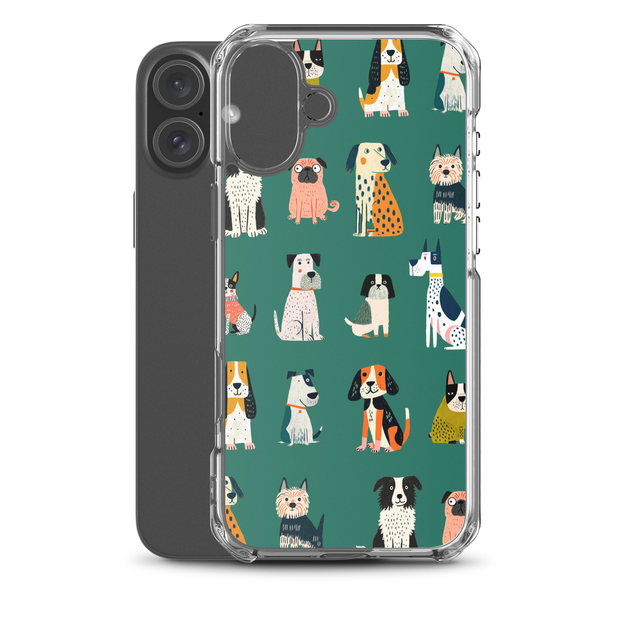 Cute Dogs Pattern Clear Case for iPhone® - Image 41