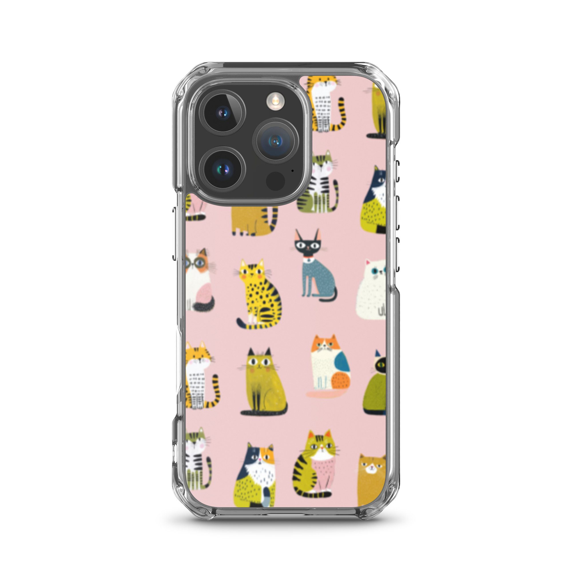 Cute Cats Pattern Clear Case for iPhone® - Image 44