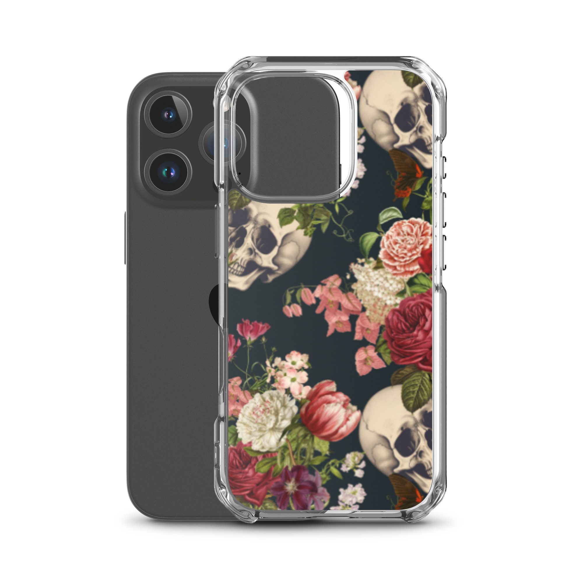 Floral Skulls Clear Case for iPhone® - Image 45