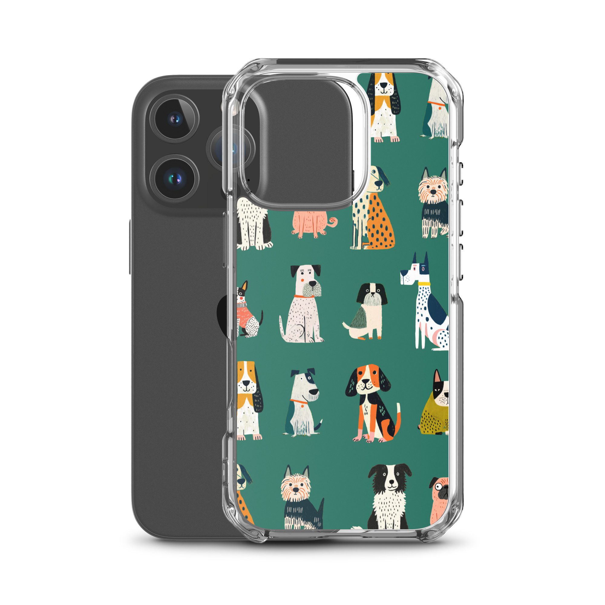 Cute Dogs Pattern Clear Case for iPhone® - Image 45