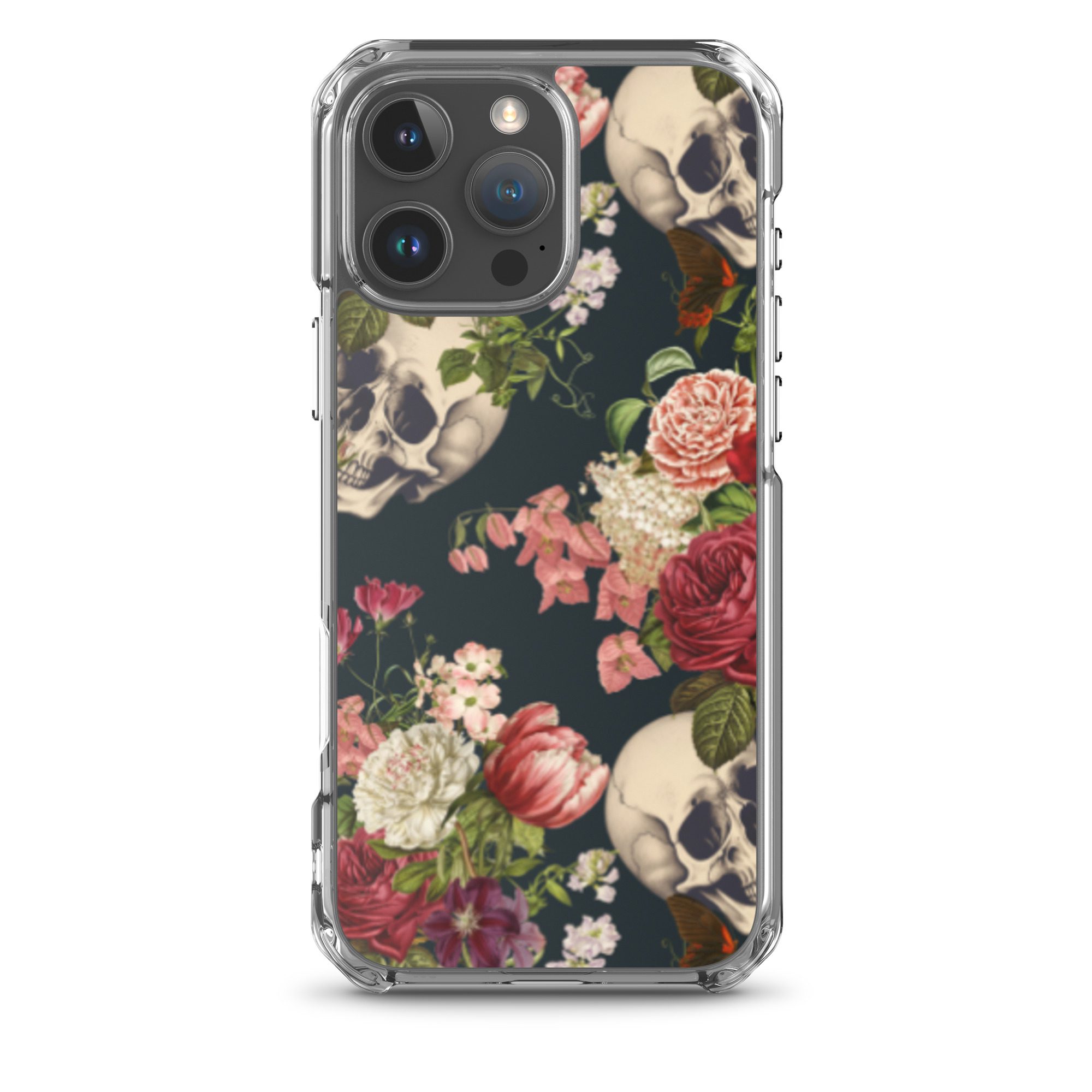 Floral Skulls Clear Case for iPhone® - Image 42