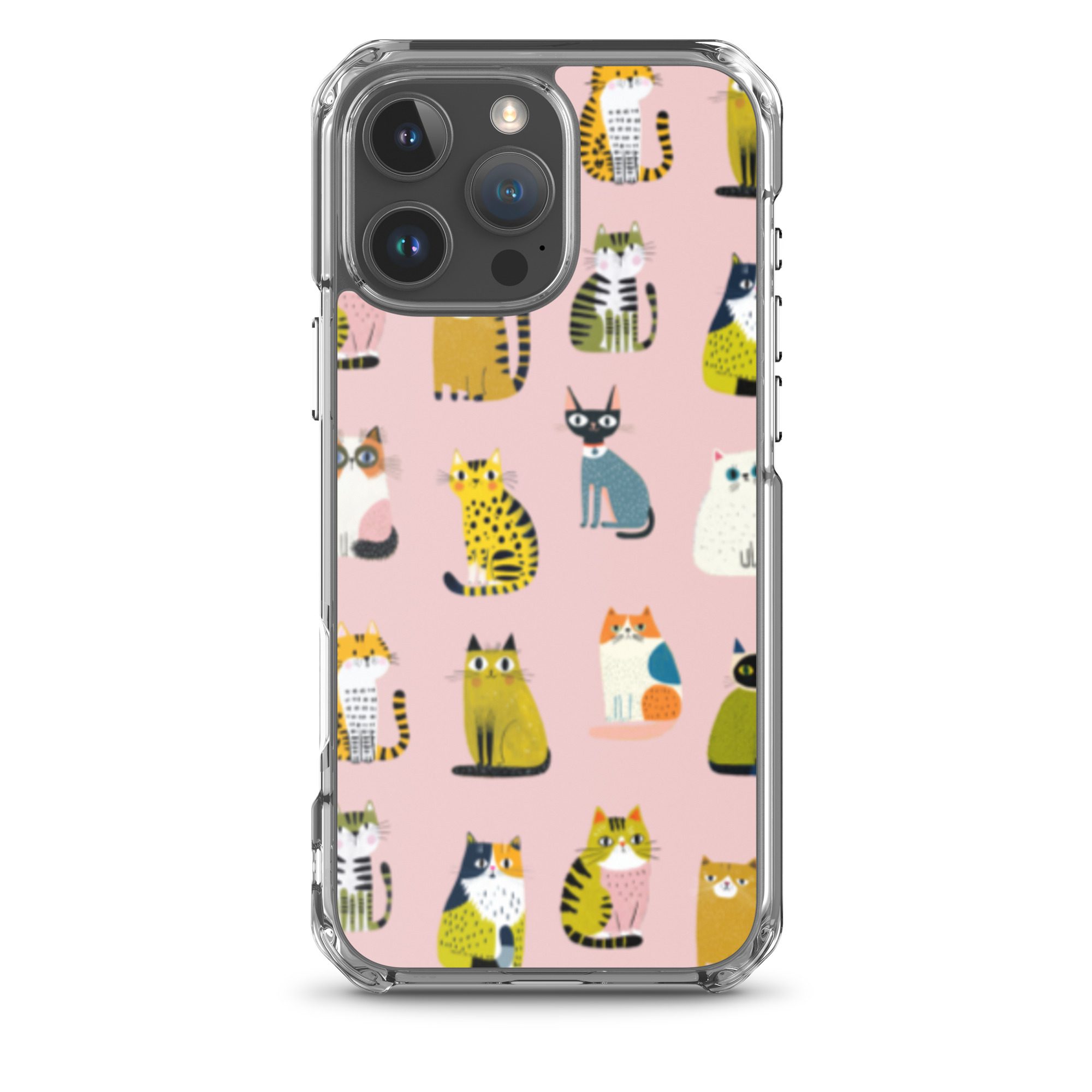 Cute Cats Pattern Clear Case for iPhone® - Image 42