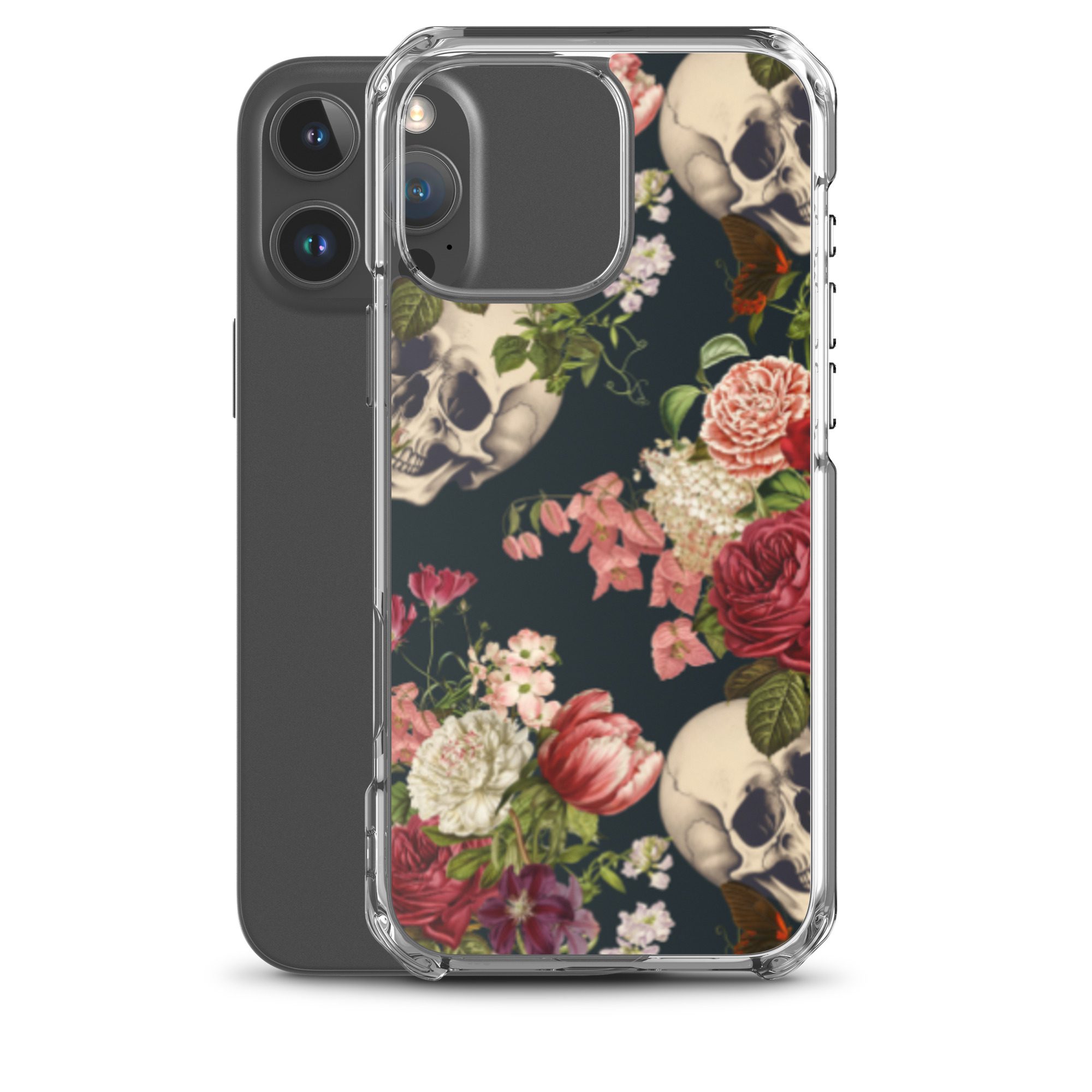 Floral Skulls Clear Case for iPhone® - Image 43