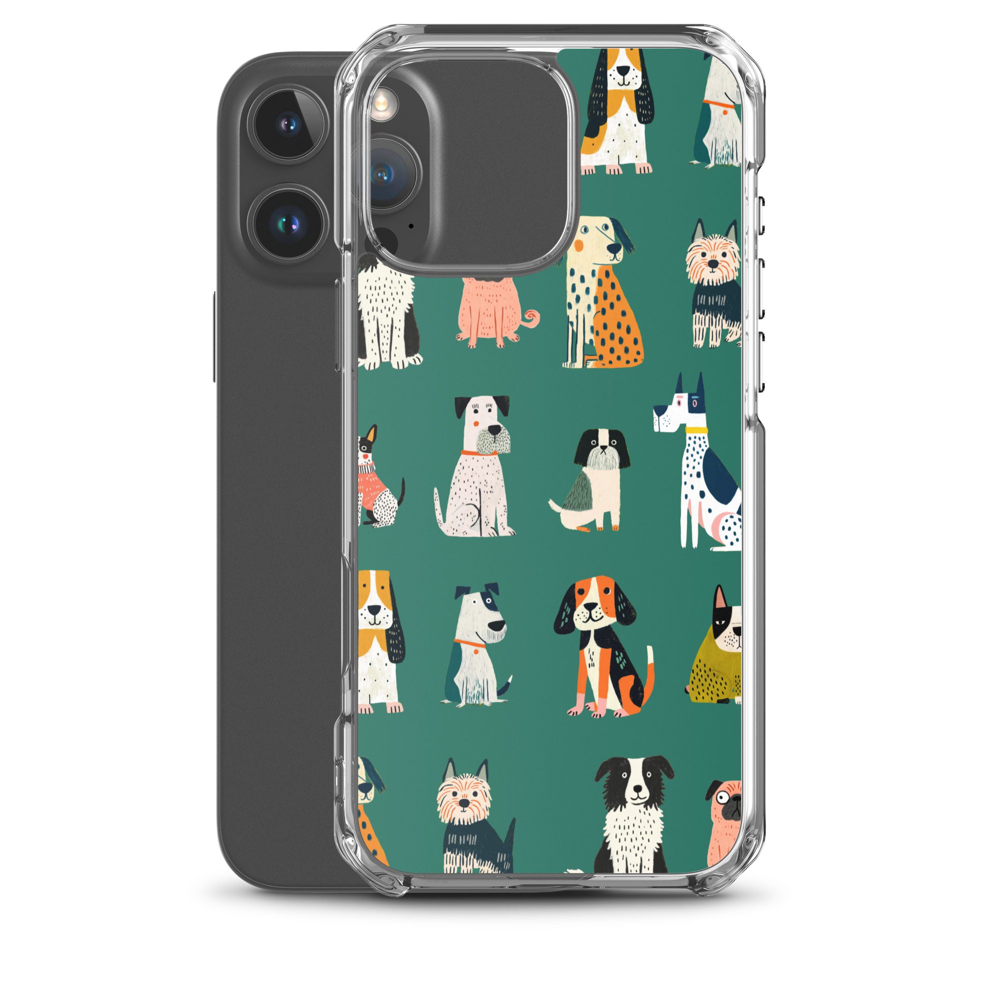 Cute Dogs Pattern Clear Case for iPhone® - Image 43