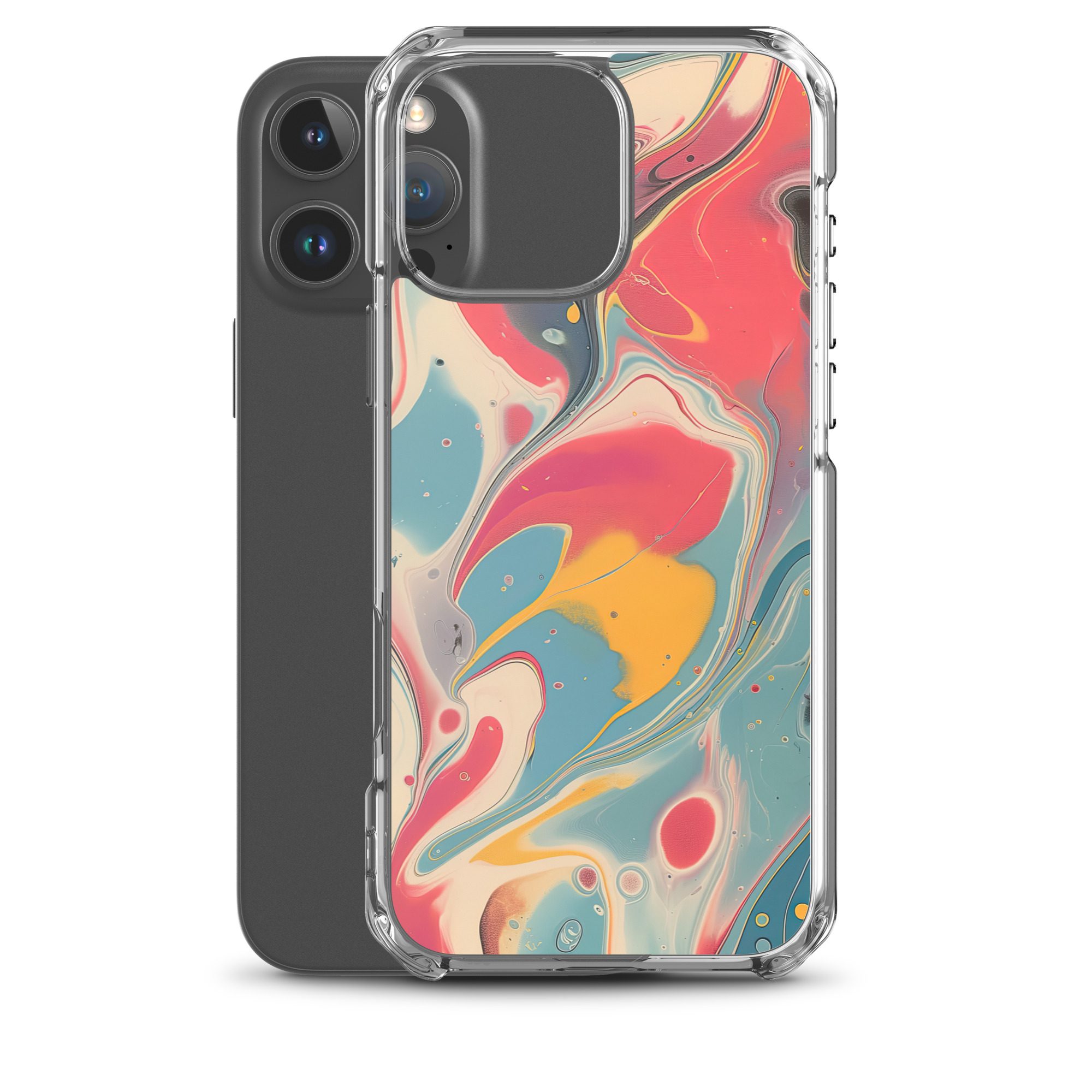 Red Marble Clear Case for iPhone® - Image 43