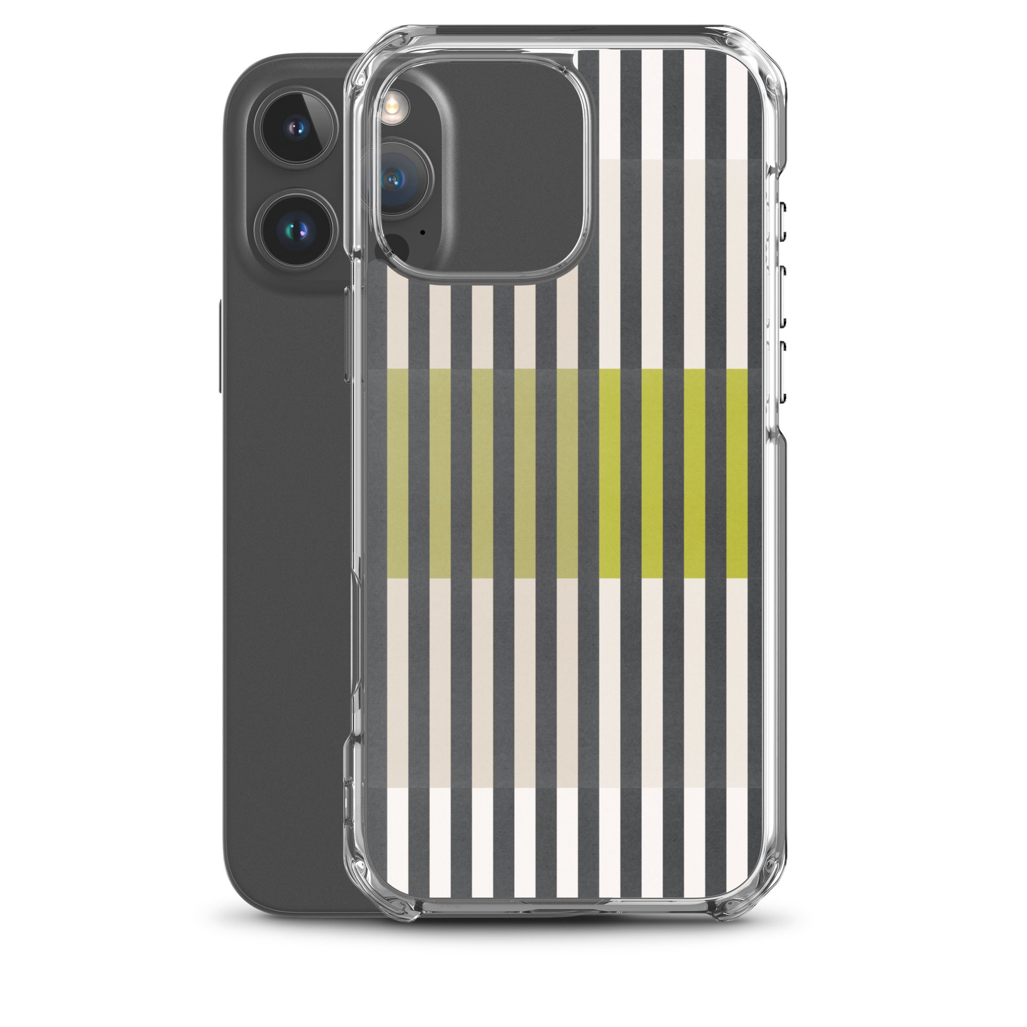 Green Geo lines Clear Case for iPhone® - Image 43