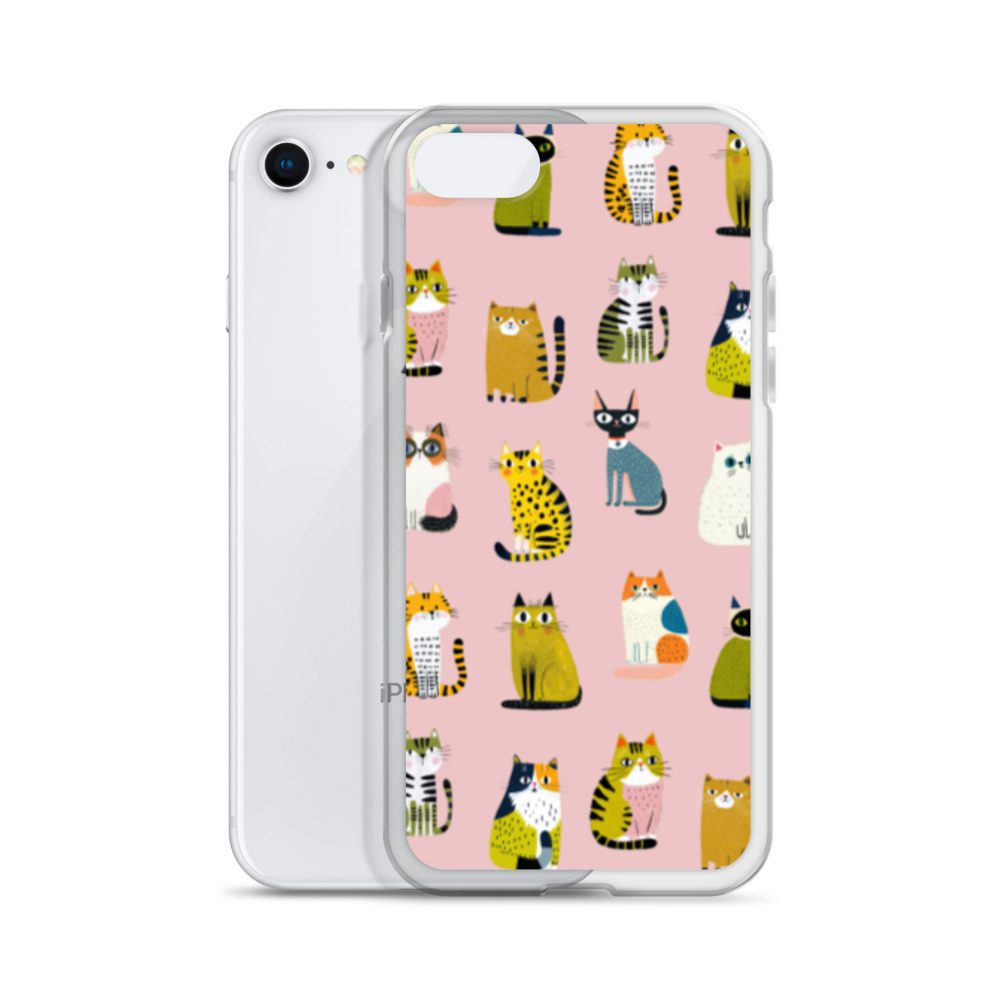 Cute Cats Pattern Clear Case for iPhone® - Image 52